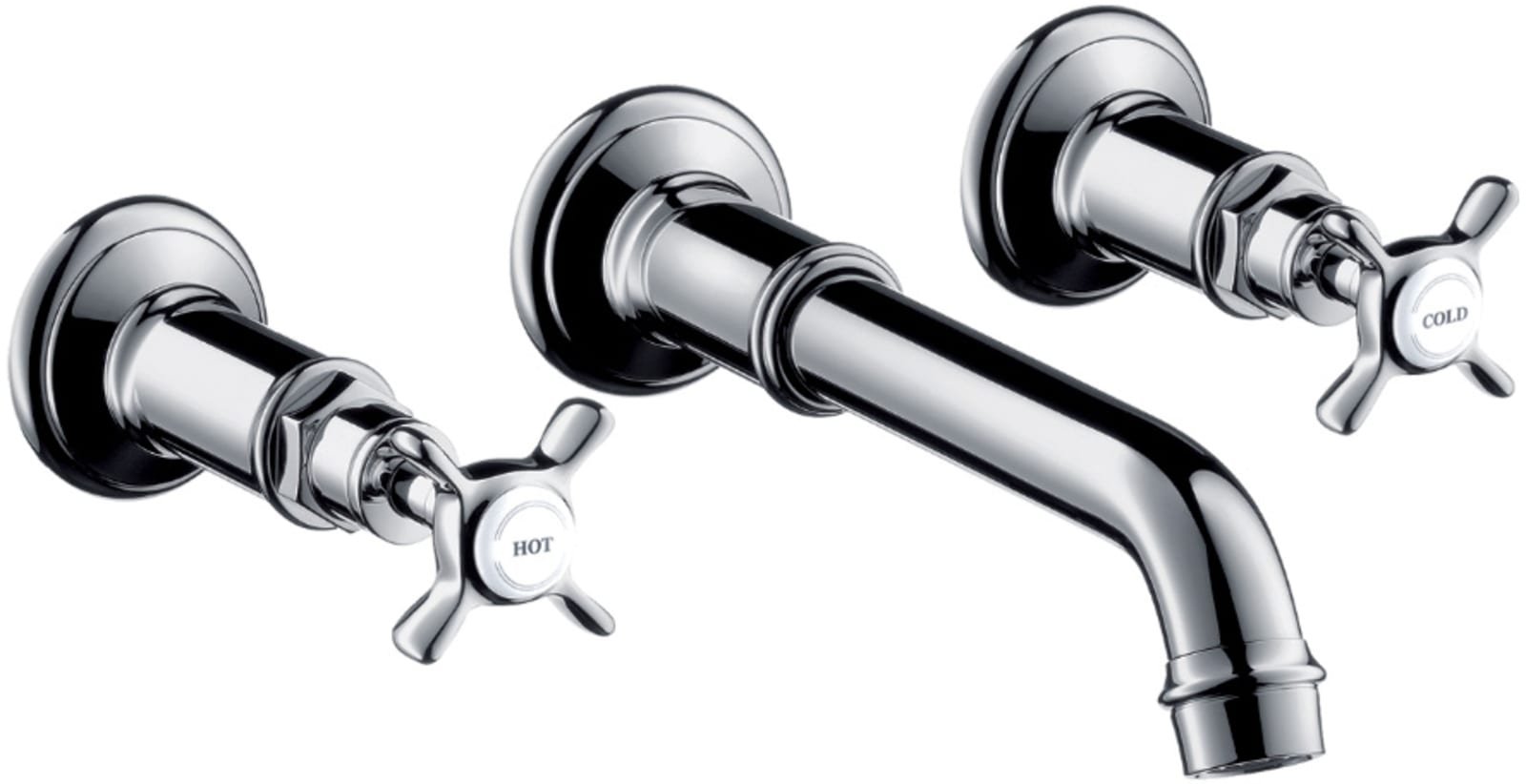 Hansgrohe Axor Montreux afbouwdeel tweegreeps tbv wastafel (in muur), met uitloop 225mm, chroom
