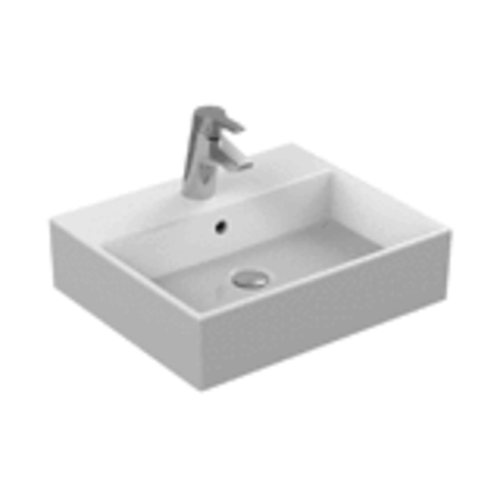 Ideal Standard Strada keramische wastafel, 500x420mm, hangend, met overloop, met kraangat midden, rechthoekig, wit