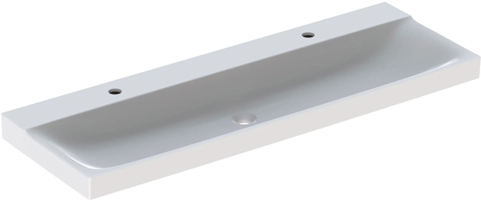 Geberit Xeno2, Wastafel, 1x waskom, kraangat links/rechts, keramiek, 1400 x 480 x 140mm (BxDxH), wit
