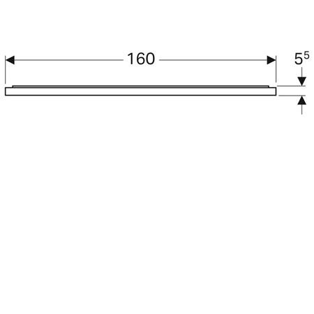 Geberit Xeno2, Spiegel, wand, met indirecte verlichting, 1600 x 710 x 55mm (BxHxD), zilver glas (met bevestigingsmateriaal)