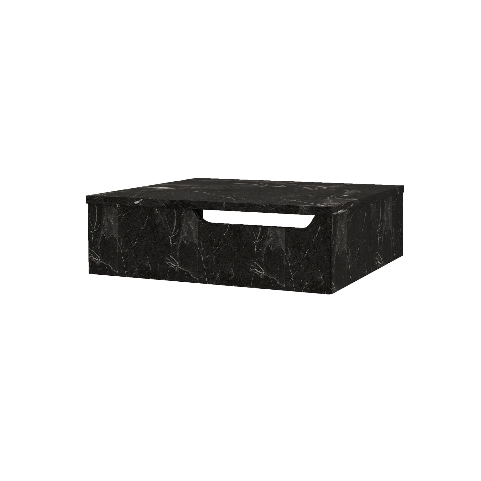 FELIX ONDERKAST MET HANDDOEKUITSPARING (60CM) - ZWART MARMER