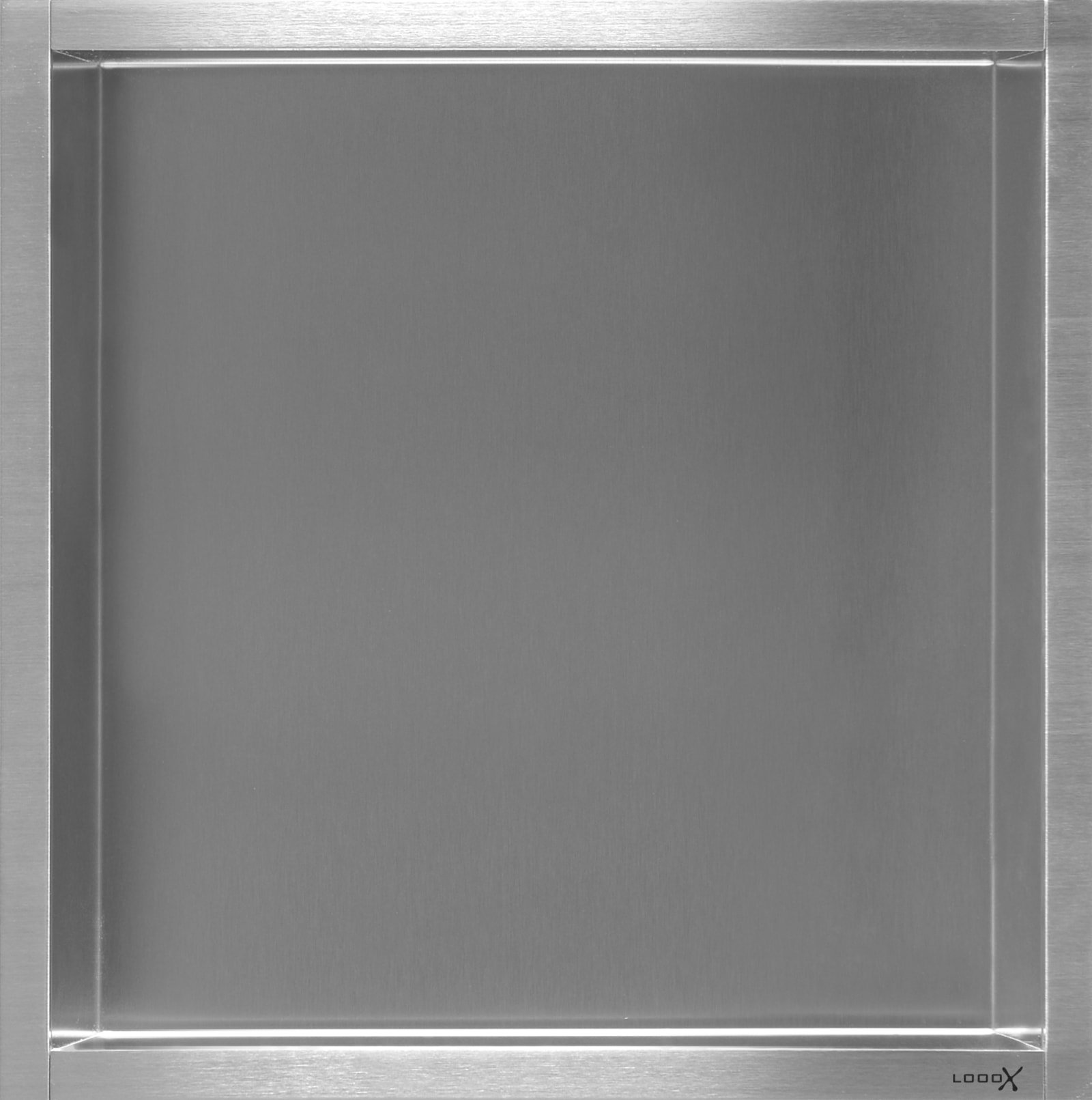 LoooX inbouwnis 300 x 300 mm, 10 cm inbouwdiepte, RVS geborsteld