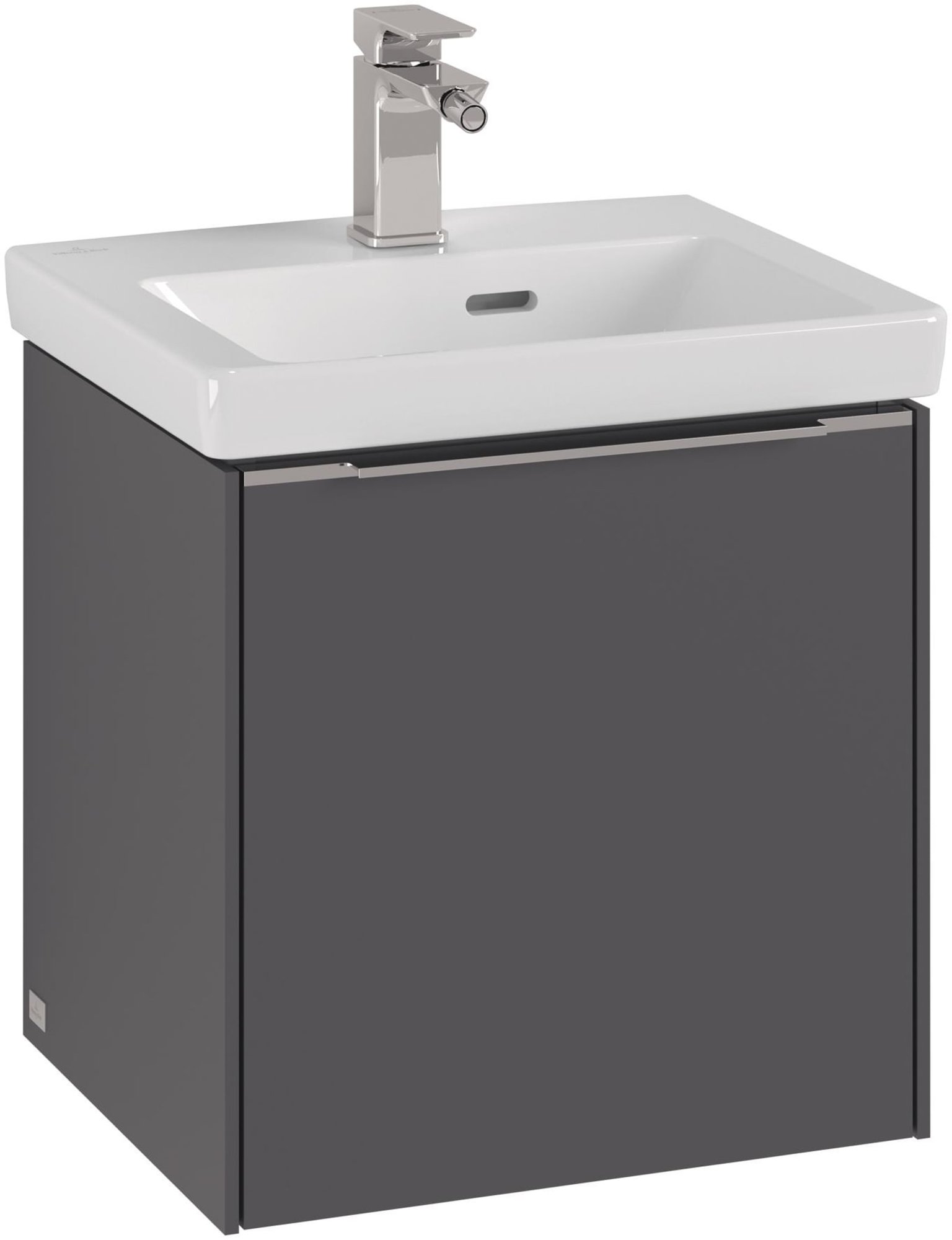 Villeroy & Boch Subway 3.0 wastafelonderkast, handgreep, scharnier rechts, hxbxd 429x423x361.5mm, Alu Brilliant white (1200540675)
