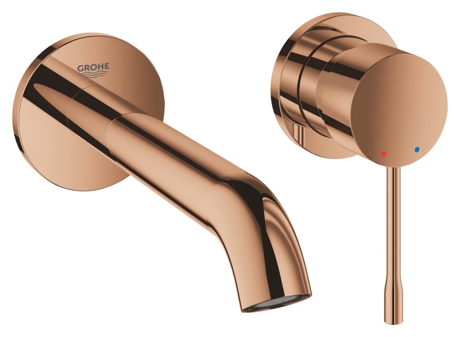 Grohe Essence New, Inbouwmengkraan afbouwdeel, M-size, wand, eengreeps, 2-gats, G1/2", 183mm voorsprong uitloop, vast, warm sunset (1200540172)