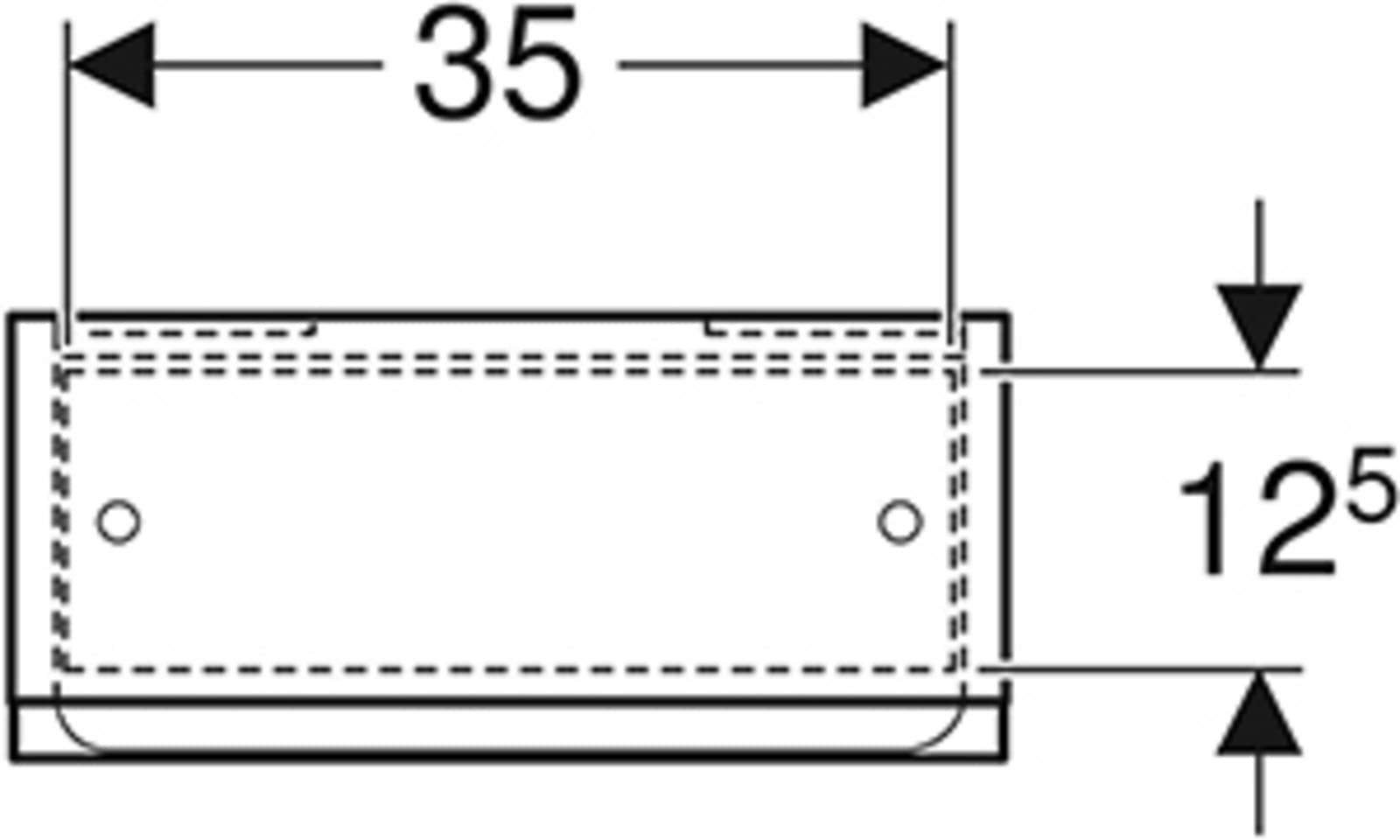 Geberit Renova Plan bovenkast met deur 39x70cm, wit hoogglans
