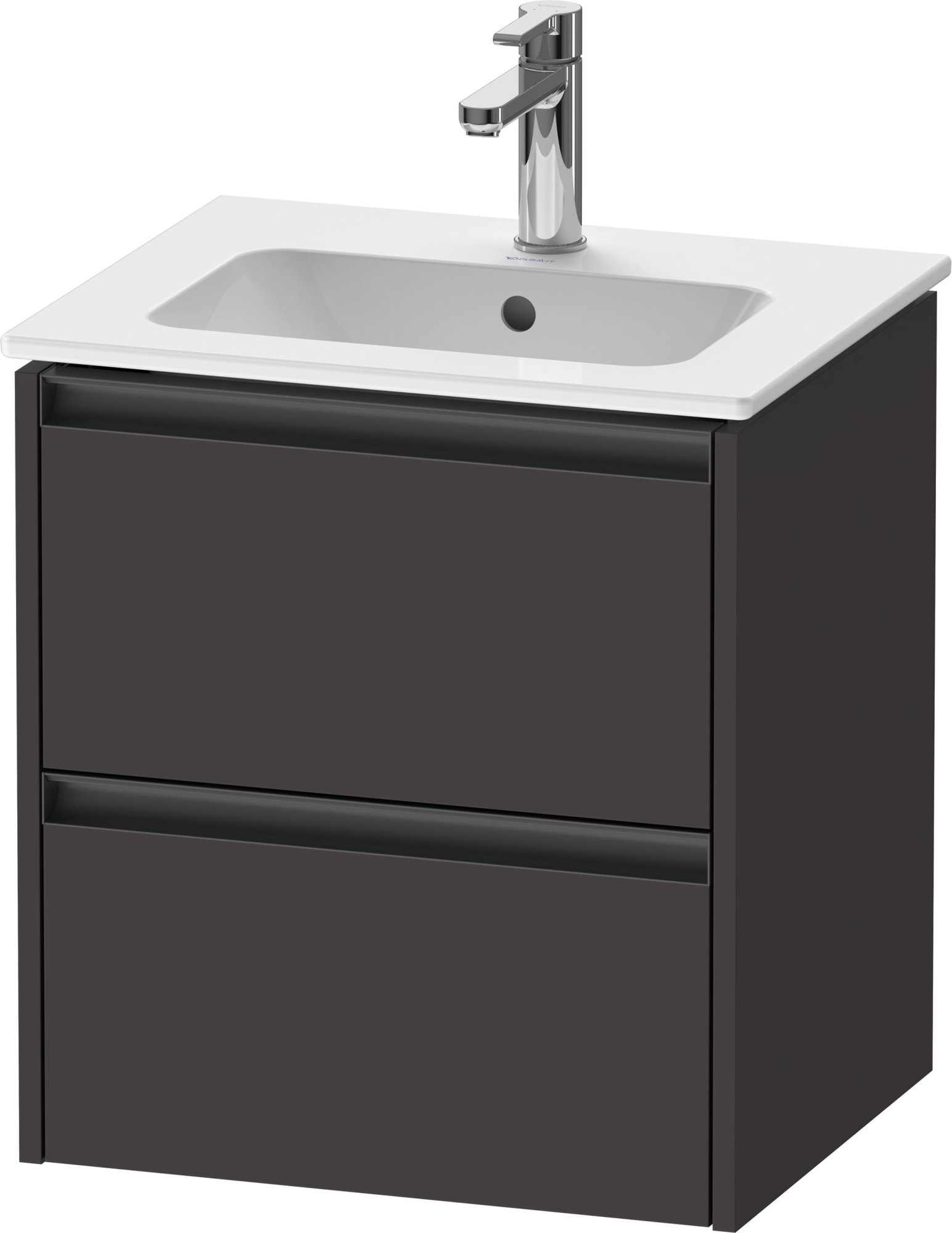 Duravit Ketho.2 Wastafelonderbouw hangend, Grafiet Supermat, rechthoekig, aantal kleine lades: 2 – K25261080800000