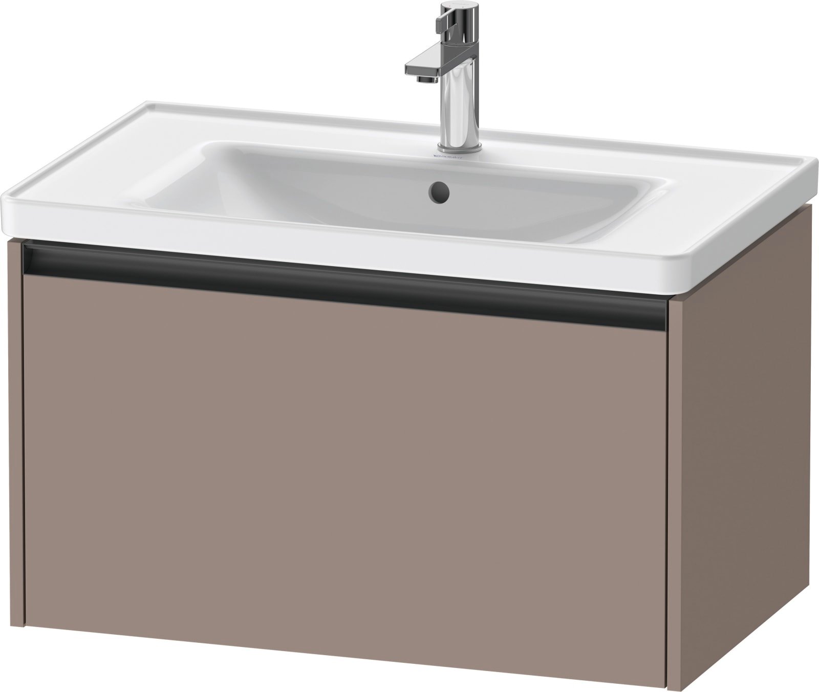 Duravit Ketho.2 Wastafelonderbouw hangend, Basalt Mat, rechthoekig, aantal grote lades: 1 – K25083043430000