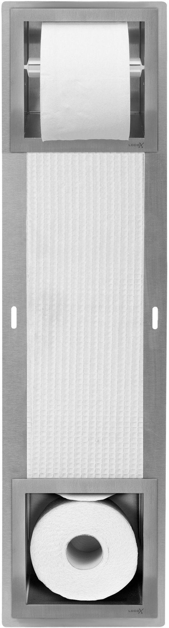 LoooX CL5 toiletrol- en reserverolhouder 5 rol RVS