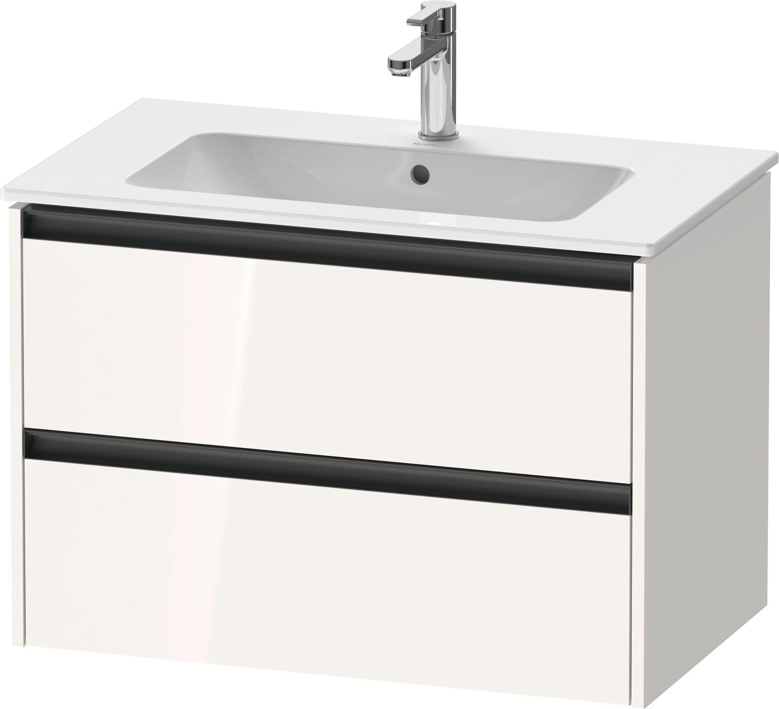 Duravit Ketho.2 Wastafelonderbouw hangend, Wit Hoogglans, rechthoekig, aantal kleine lades: 2 – K25263022220000