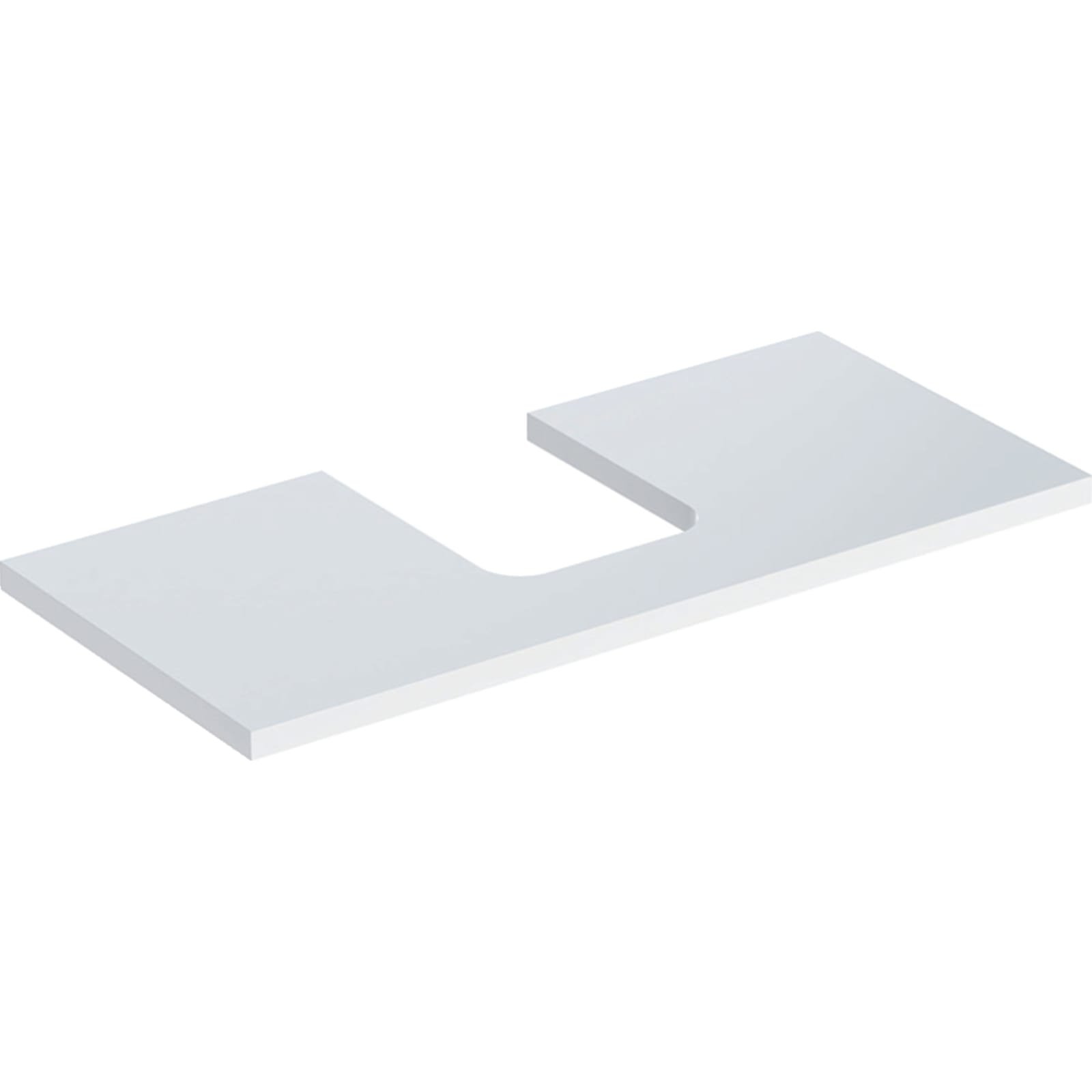 Geberit ONE wastafelblad voor opzetwastafel thin rim midden 105cm wit hoogglans