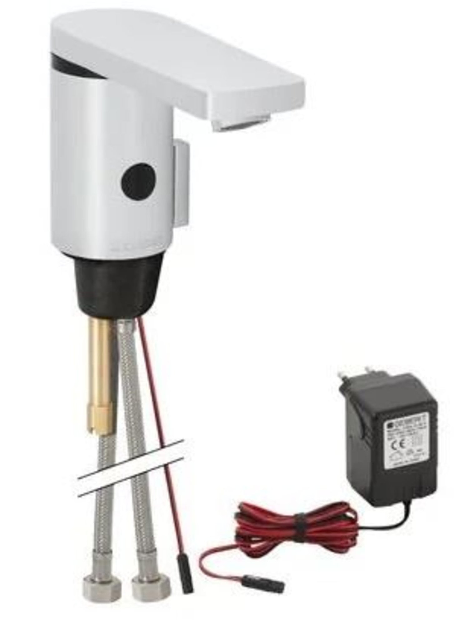 Geberit elektronische kraan, infrarood, zelfsluitend, 1-gats, 3/8", netvoeding, messing, voorspong 130mm, chroom-look (1200410278)