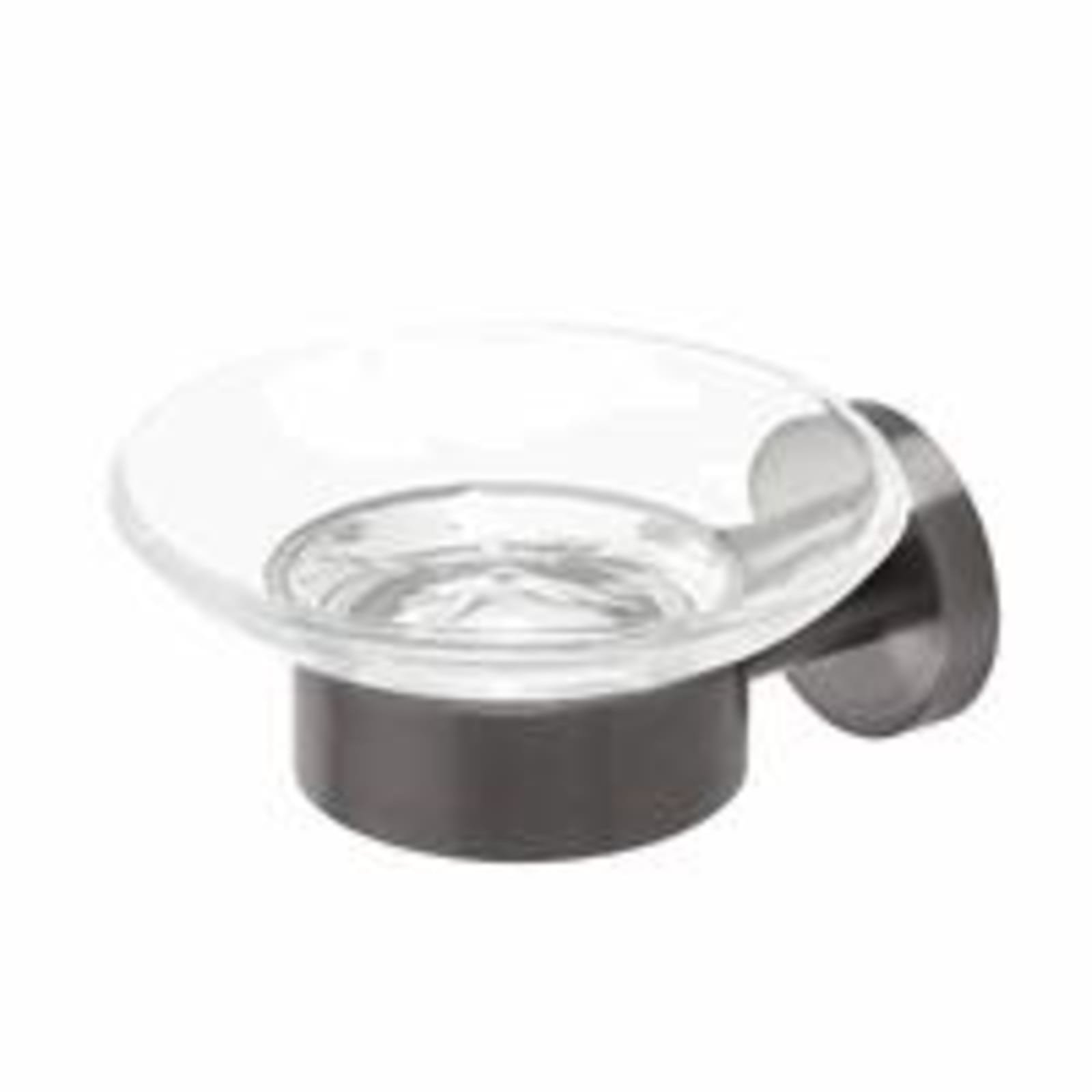 Geesa Nemox zeephouder, rond staf, rvs, hxbxd 58x106x124mm, zwart metaal geborsteld