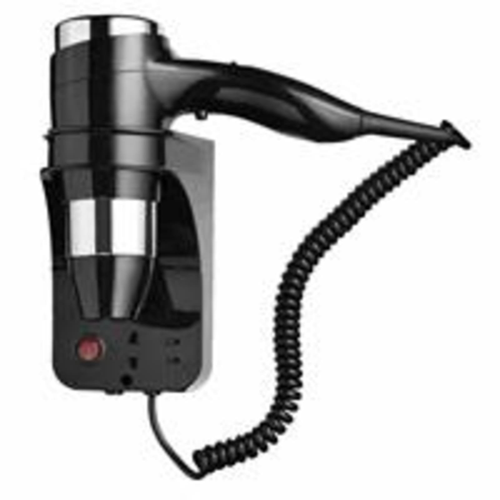 Geesa Haardroger 1600W, 3 snelh., scheerstopcont. 110 en 220 V, zwart/chroom