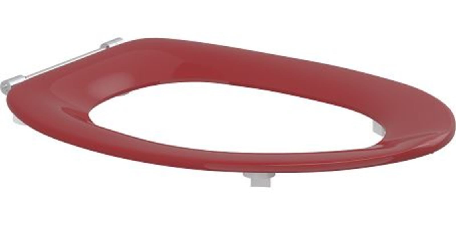 Pressalit Dania closet zitting zonder deksel, scharnier met doorlopende pen (D92), rood