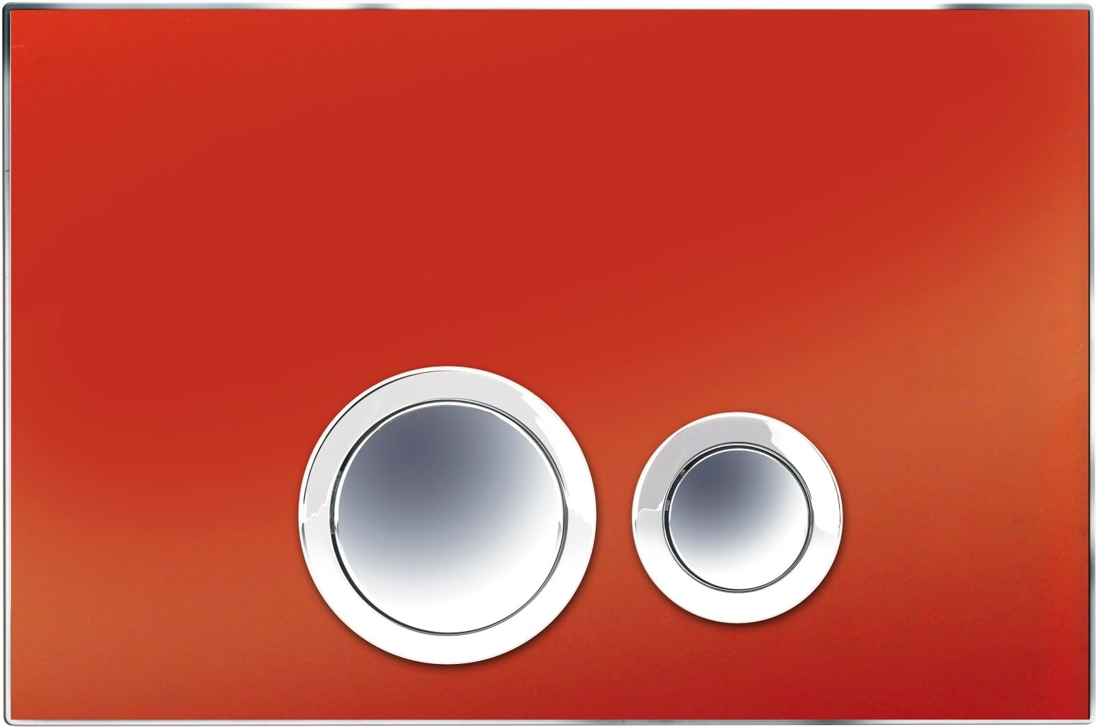 Rezi bedieningspaneel Design Glas, Tomatenrood, met druktoetsen in verchroomd kunststof