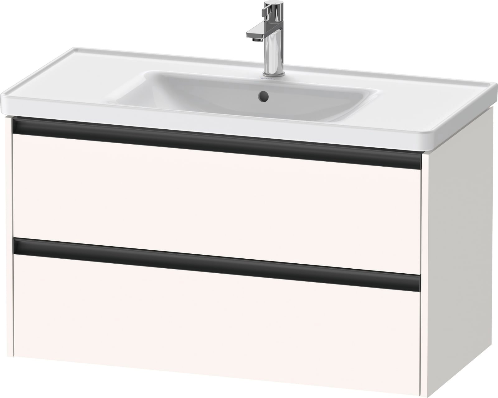 Duravit Ketho.2 Wastafelonderbouw hangend, Wit Supermat, rechthoekig, aantal kleine lades: 2 – K25284084840000