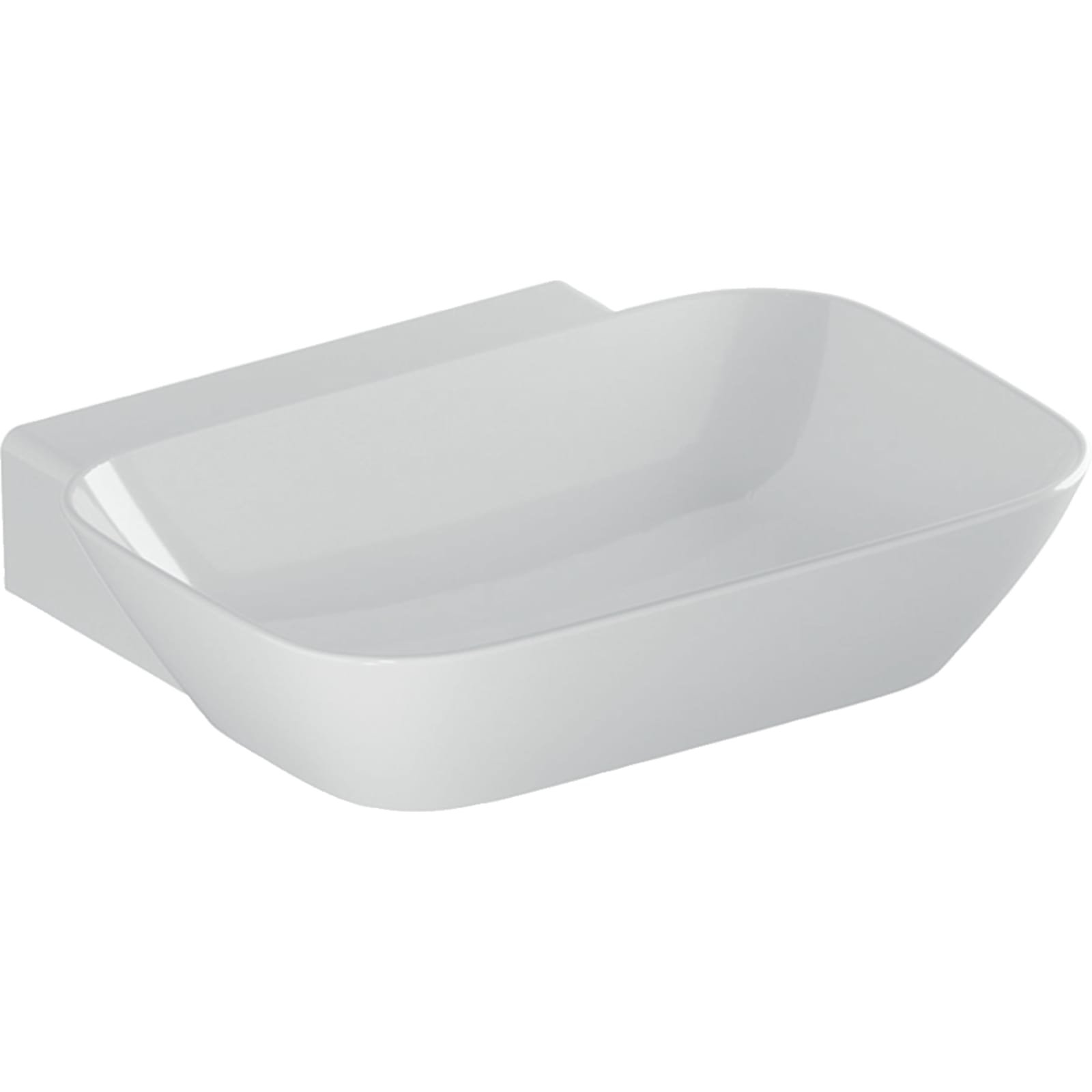 Geberit ONE opzetwastafel thin rim afvoer verticaal 50x40cm zonder kraangat KeraTect