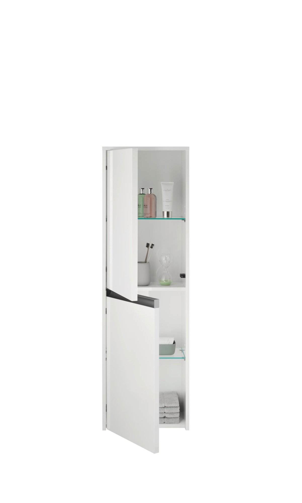Duravit Ketho.2 Halfhoge kast, Wit Hoogglans, vierkant, aantal deuren: 2, tip-on technologie – K21319R22220000