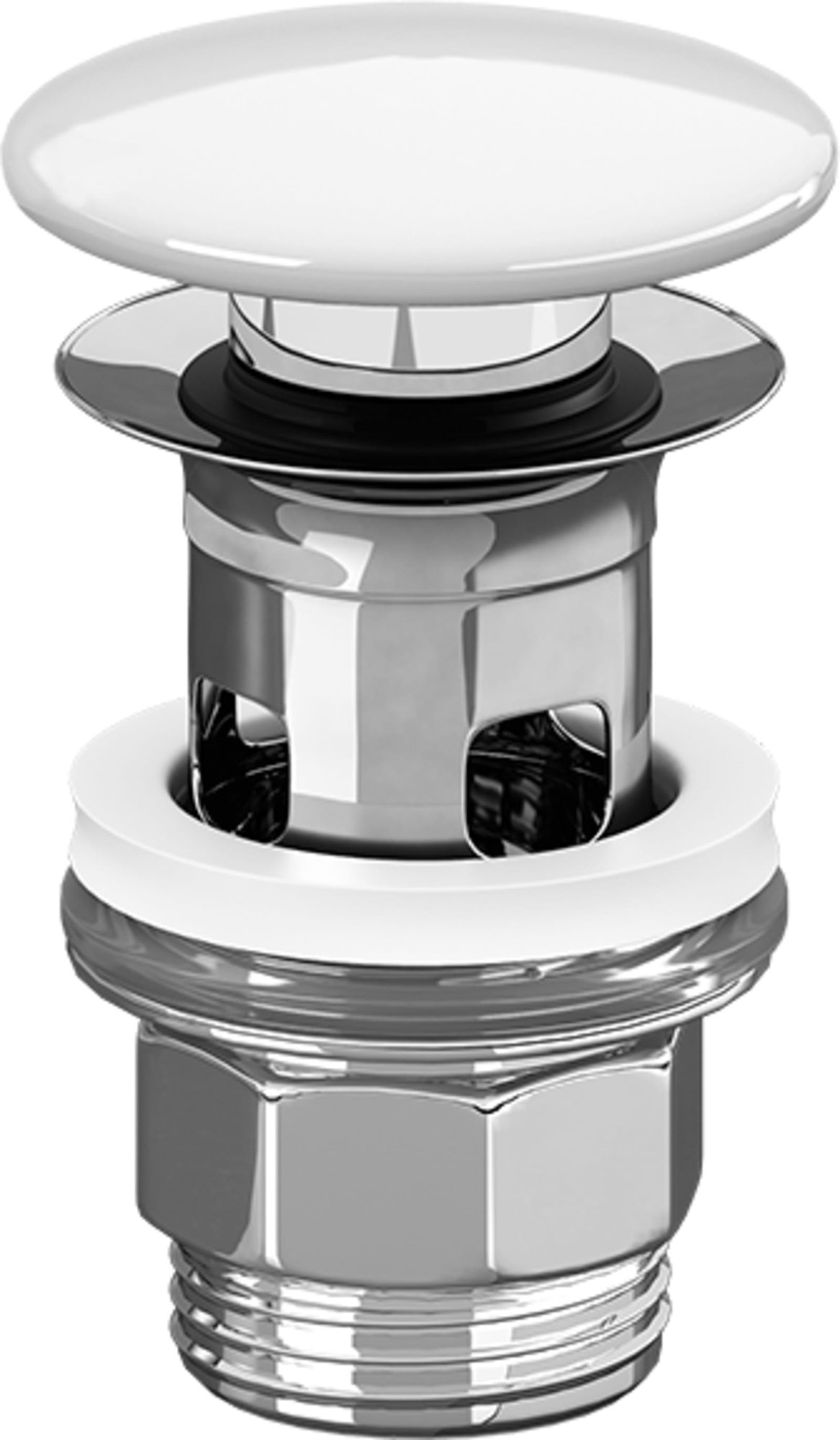 Villeroy & Boch, Push-open plug, afdekking van de afvoerplug van keramiek, wit alpine