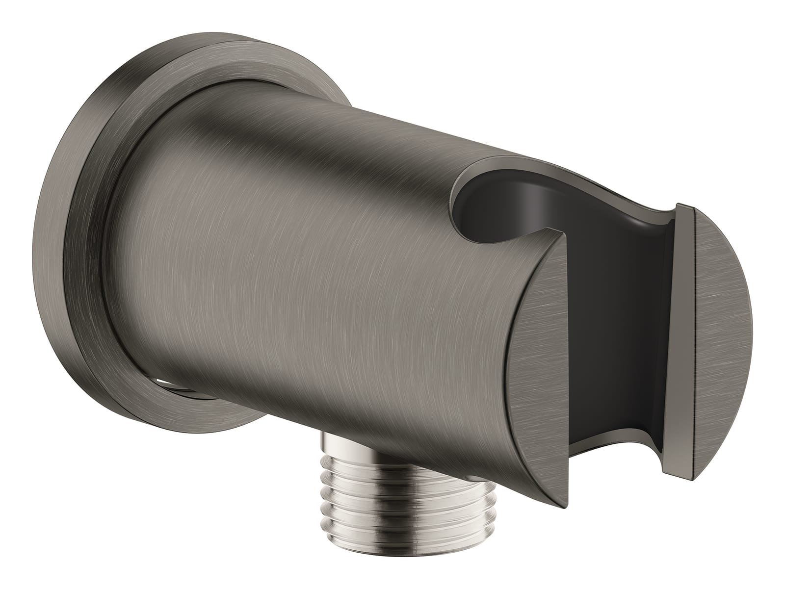 Grohe Rainshower wandaansluitbocht met houder rond, hard graphite geborsteld