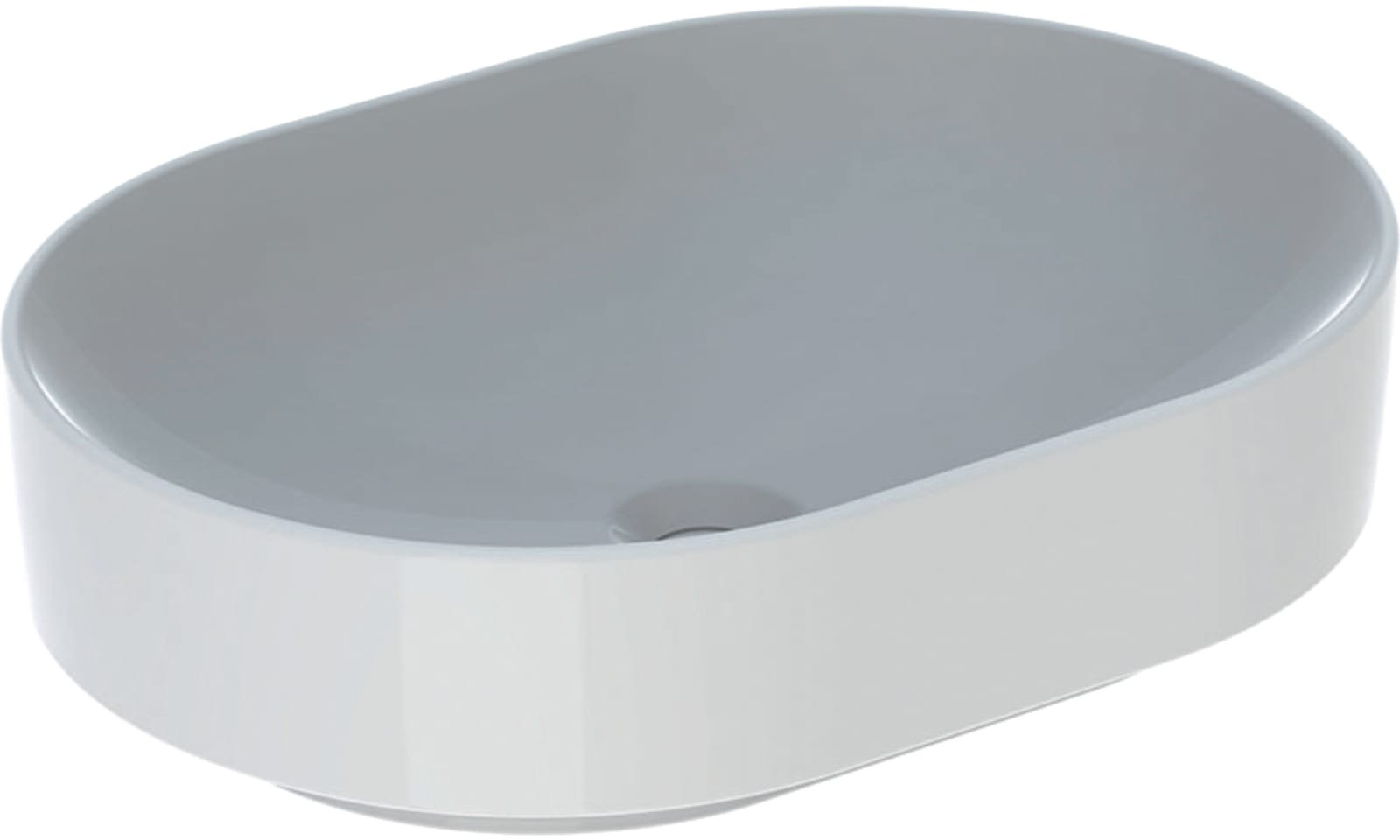 Geberit VariForm, Wastafel, ellips, Opzet, 1x waskom, keramiek, vuilafstotend, 550 x 400 x 158mm (BxDxH), wit