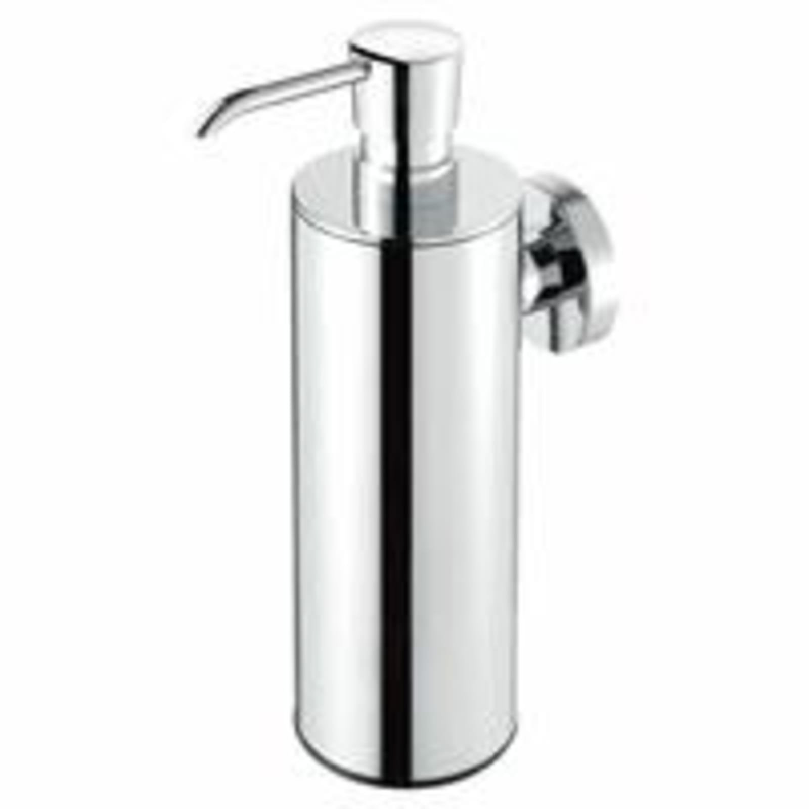 Geesa Nemox Chrome enkele ronde zeepdispenser, 250ml, kunststof flacon, rvs houder, hxbxd 197x91x117mm, glanzend chroom