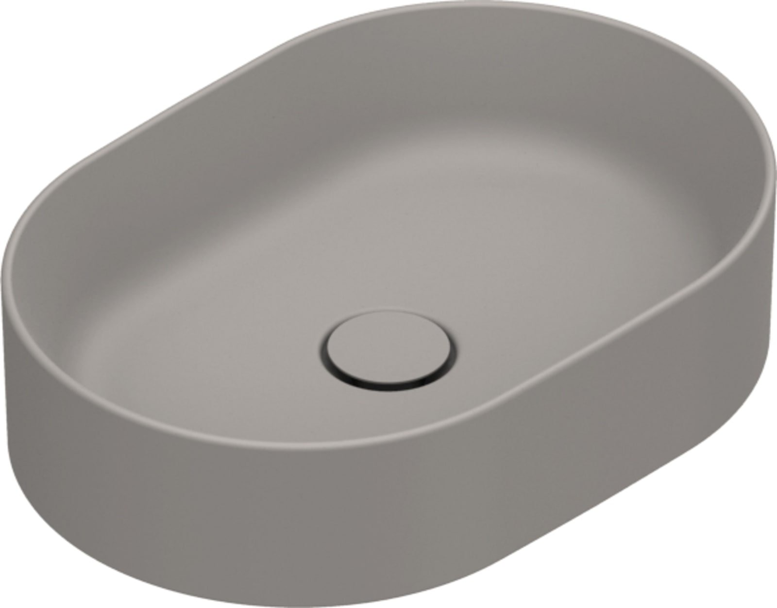 Catalano Zero waskom, antibacterieel, zonder overloop. 50x35 cm, h12 cm. Mat tortora