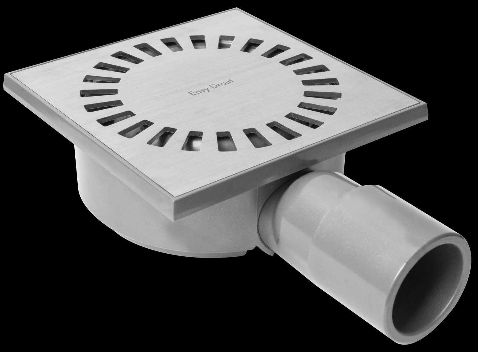 Easy Drain Aqua Compact douche/afvoerput 15x15 cm, hoogte 60mm, met sifon, rooster RVS