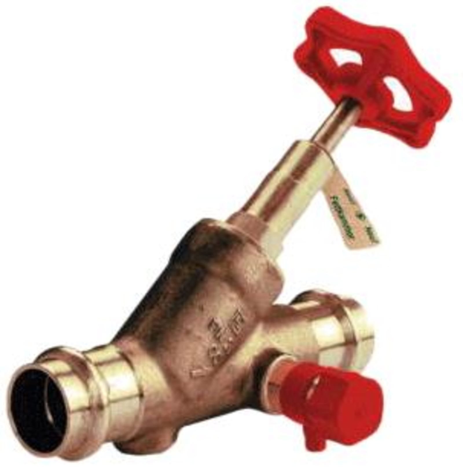 VSH SPS klepstopkraan stijgende spindel met aftap FF 54, messing