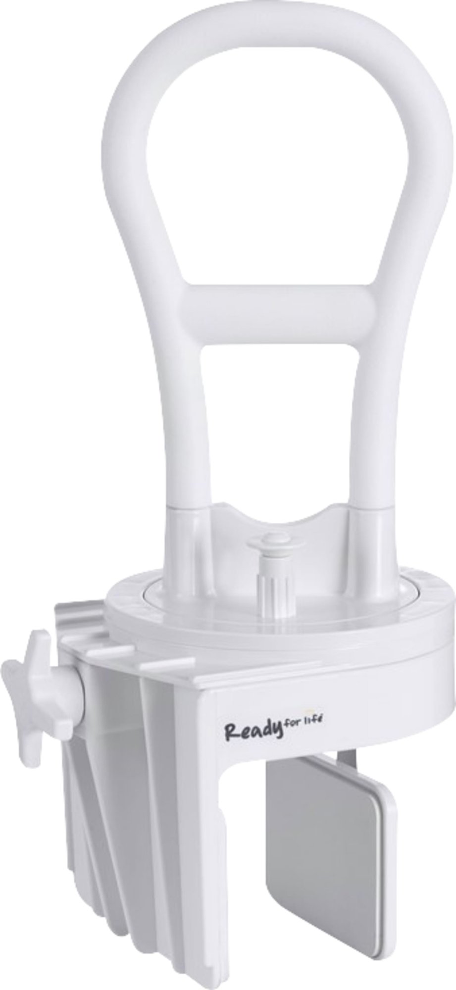Linido Draaibare badgreep, 360 graden draaien, voor badrand 55-122mm, plastic, wit