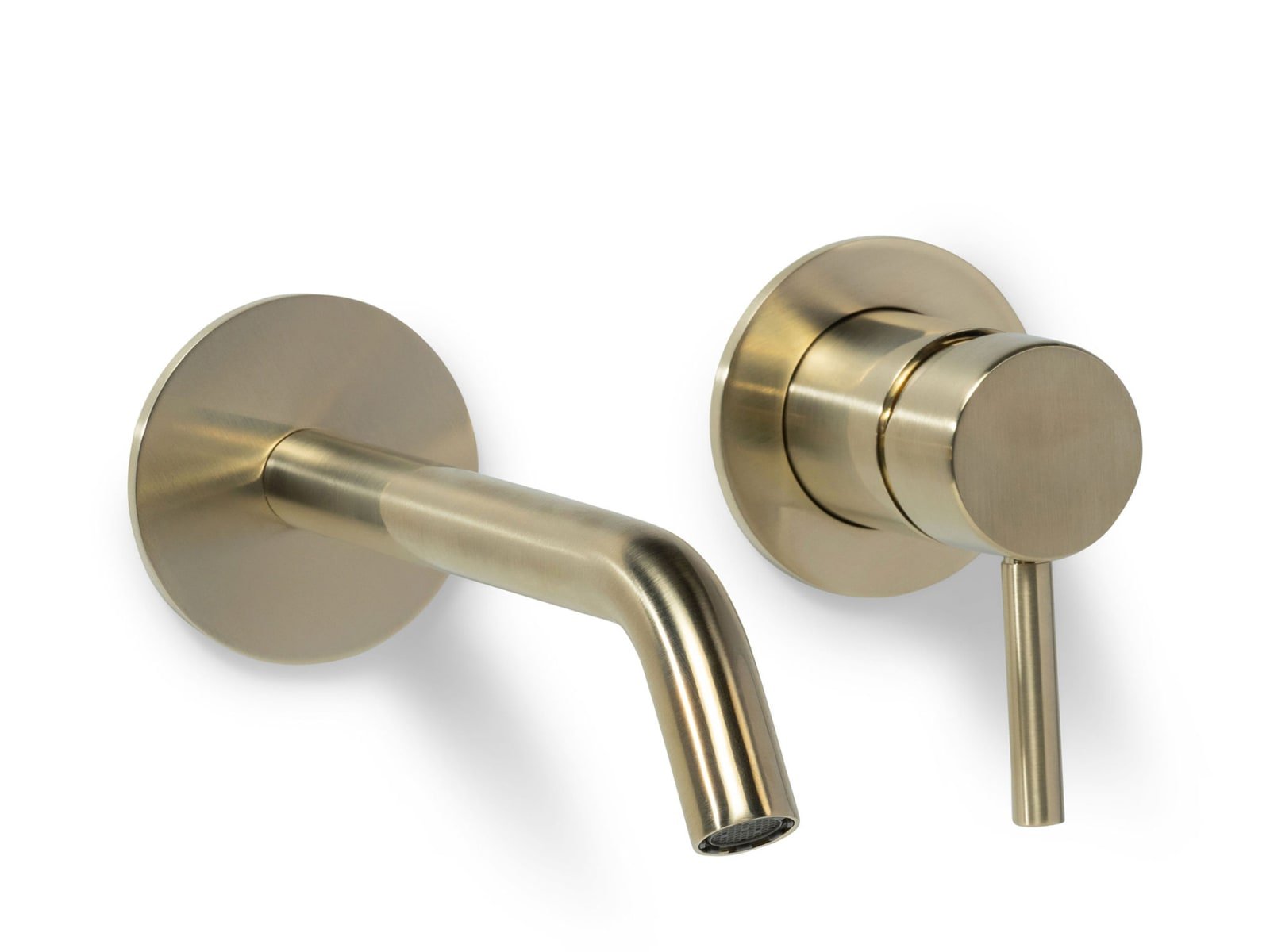 Blue Label Brondby wastafelkraan wand 18cm cold start incl. inbouwdeel, geborsteld goud thumbnail 2