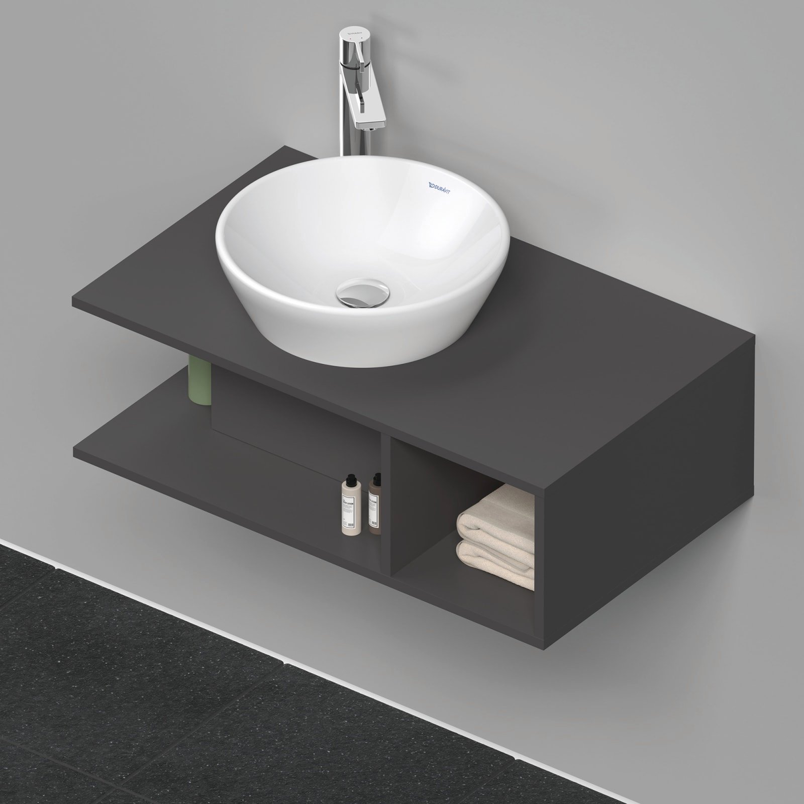 D-Neo Console wastafelonderbouw hangend Grafiet Mat (1200896772)
