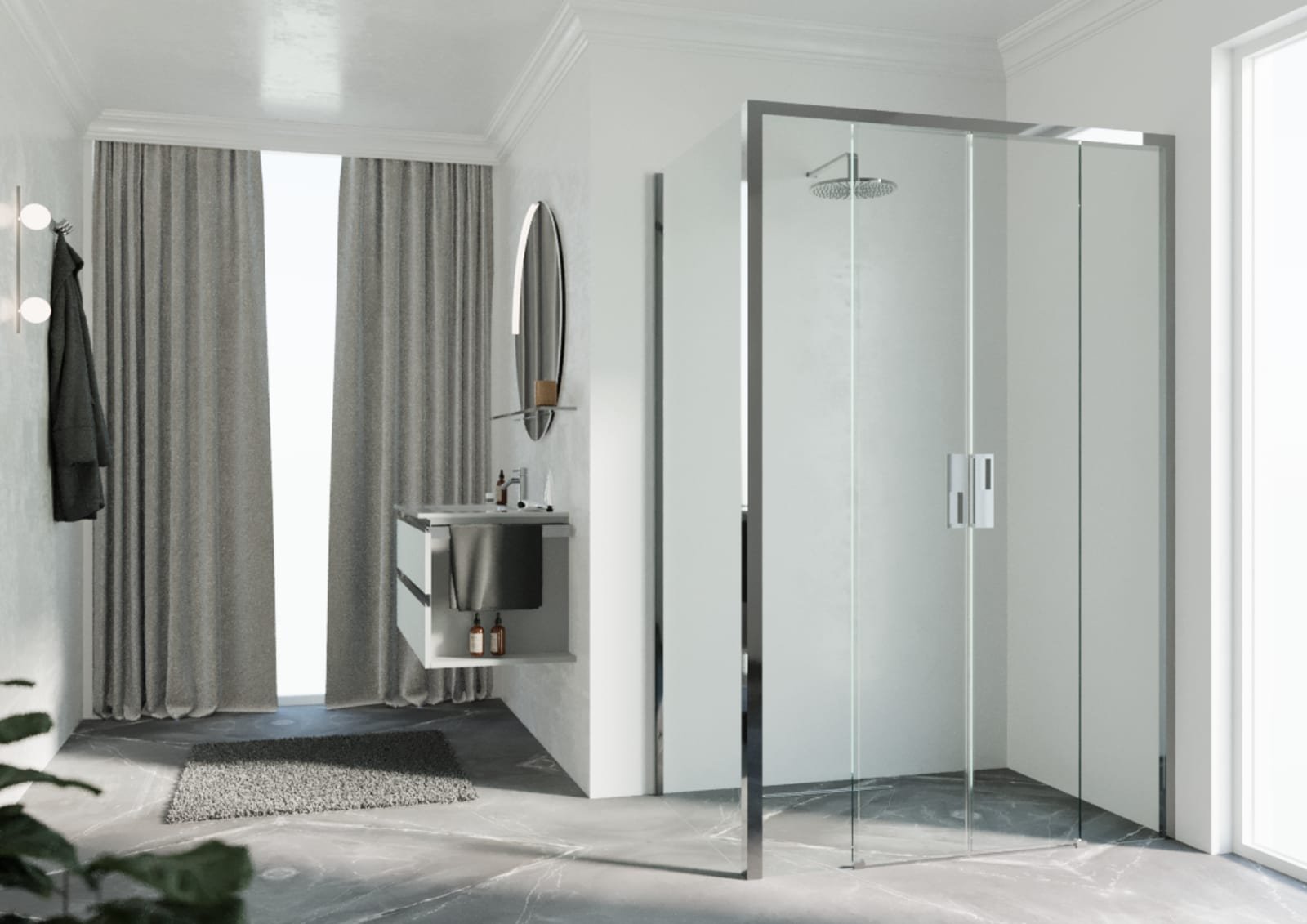 OPERA 2A 117 VERST.117-121CM HELDER GLAS CHROOM