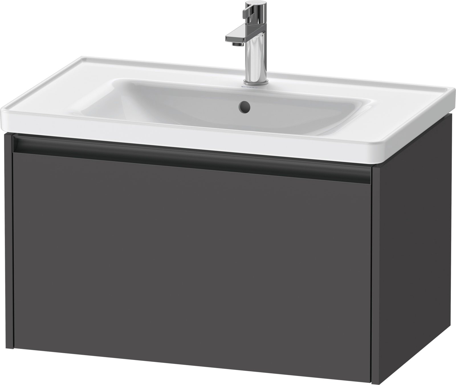 Duravit Ketho.2 Wastafelonderbouw hangend, Grafiet Mat, rechthoekig, aantal grote lades: 1 – K25083049490000