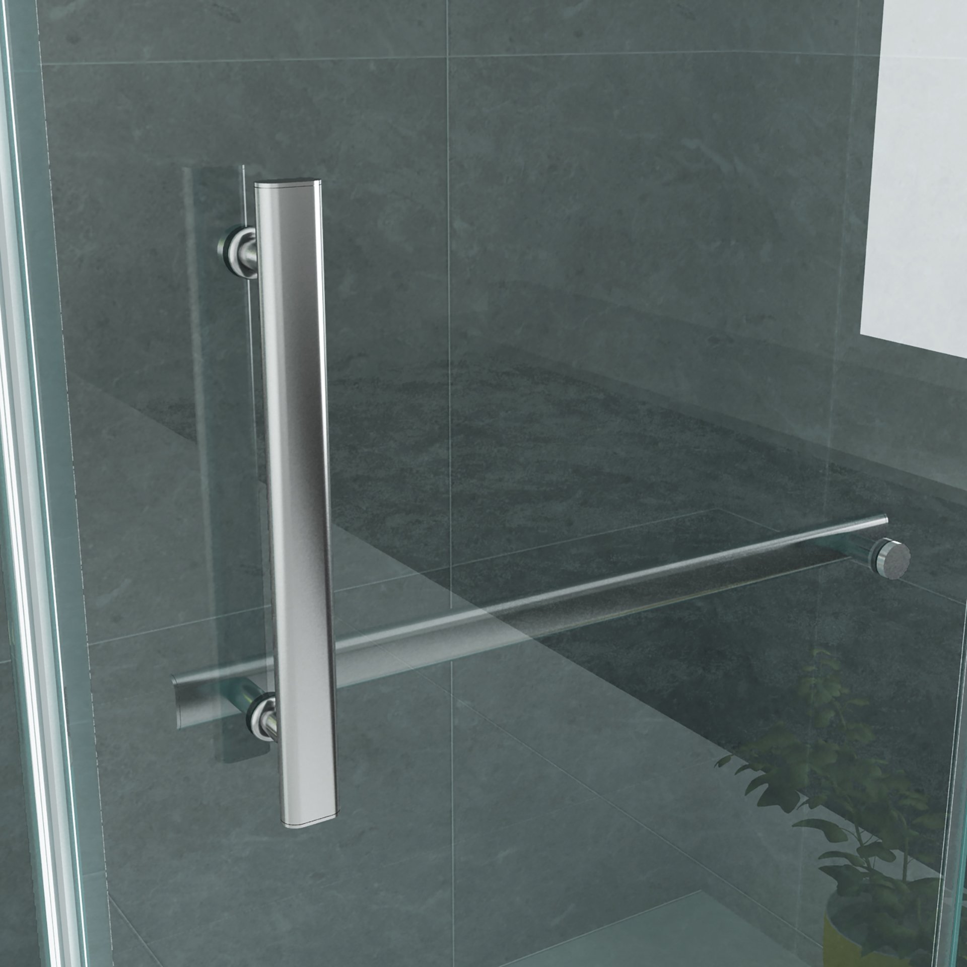 ALONI DOUCHECABINE - DRAAIDEUR, VAST WANDJE EN ZIJWAND - 800 X 1200 X 1950MM - CHROOM - HELDER GLAS thumbnail 3