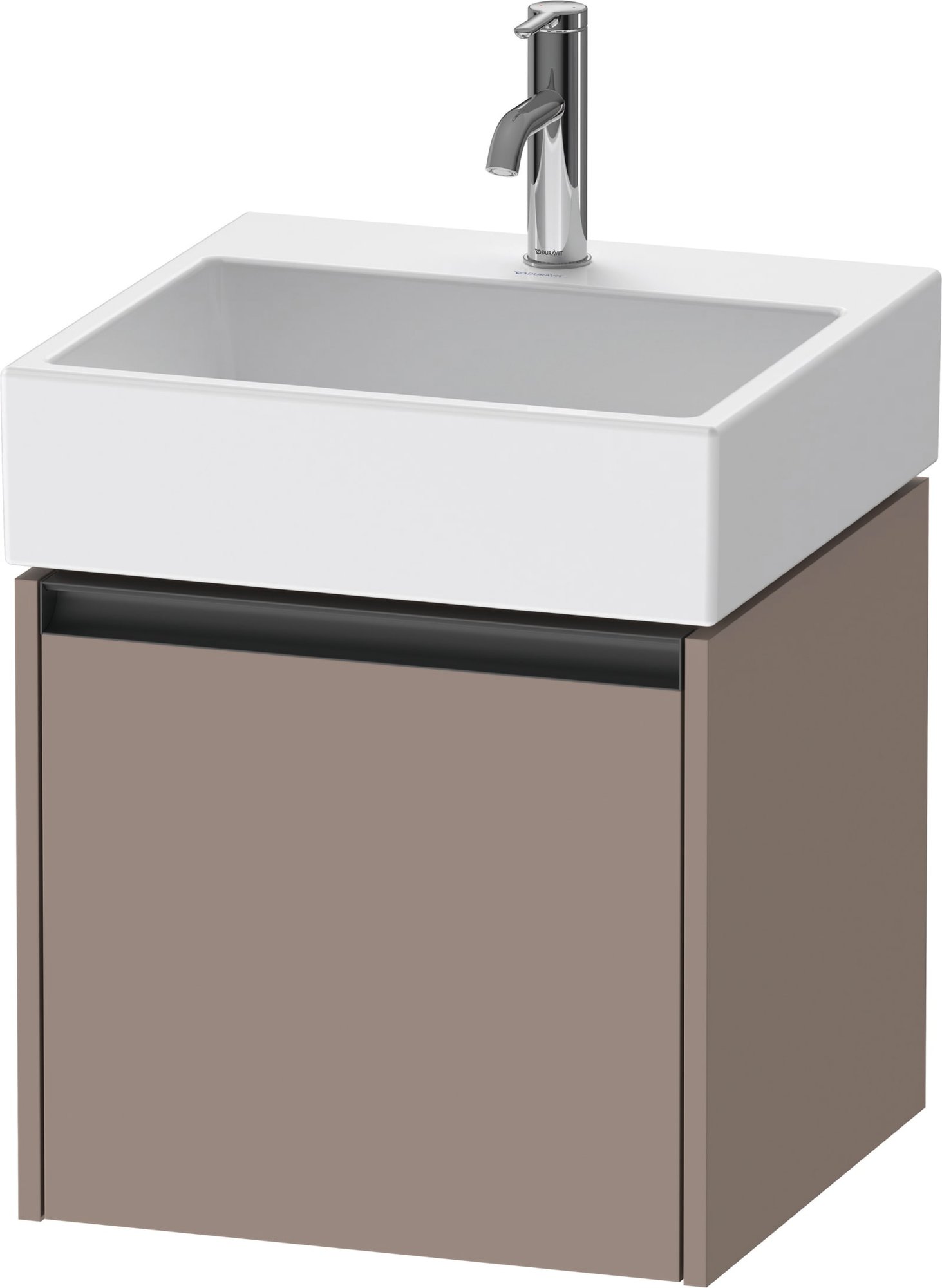 Duravit Ketho.2 Wastafelonderbouw hangend, Basalt Mat, rechthoekig, aantal grote lades: 1 – K25074043430000
