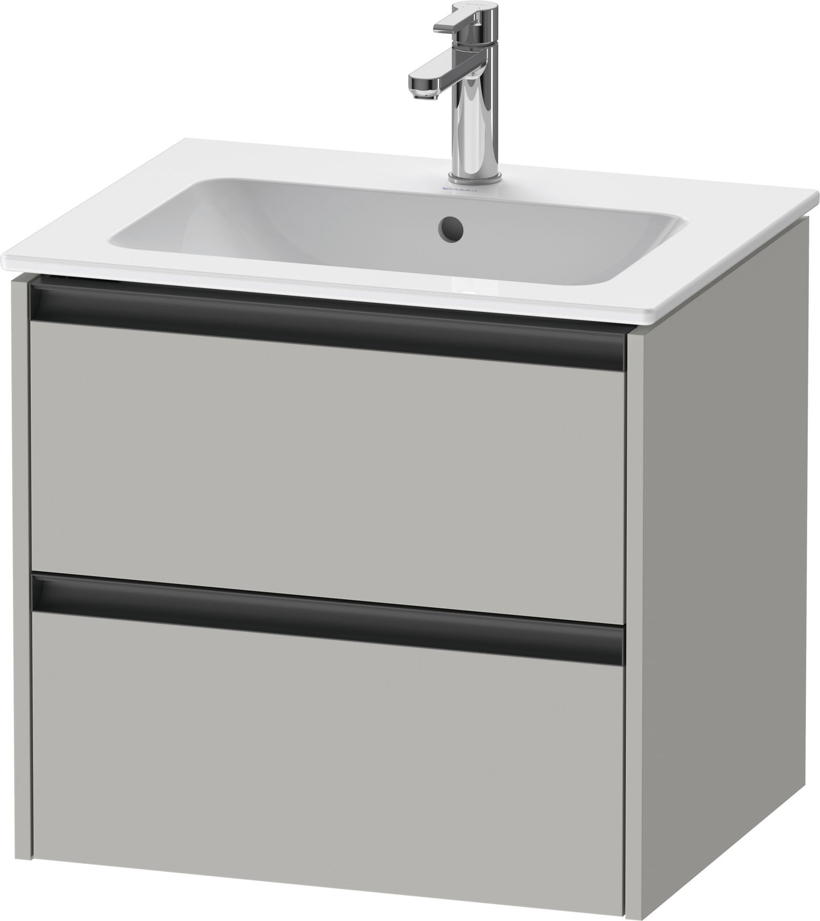 Duravit Ketho.2 Wastafelonderbouw hangend, Betongrijs Mat, rechthoekig, aantal kleine lades: 2 – K25262007070000