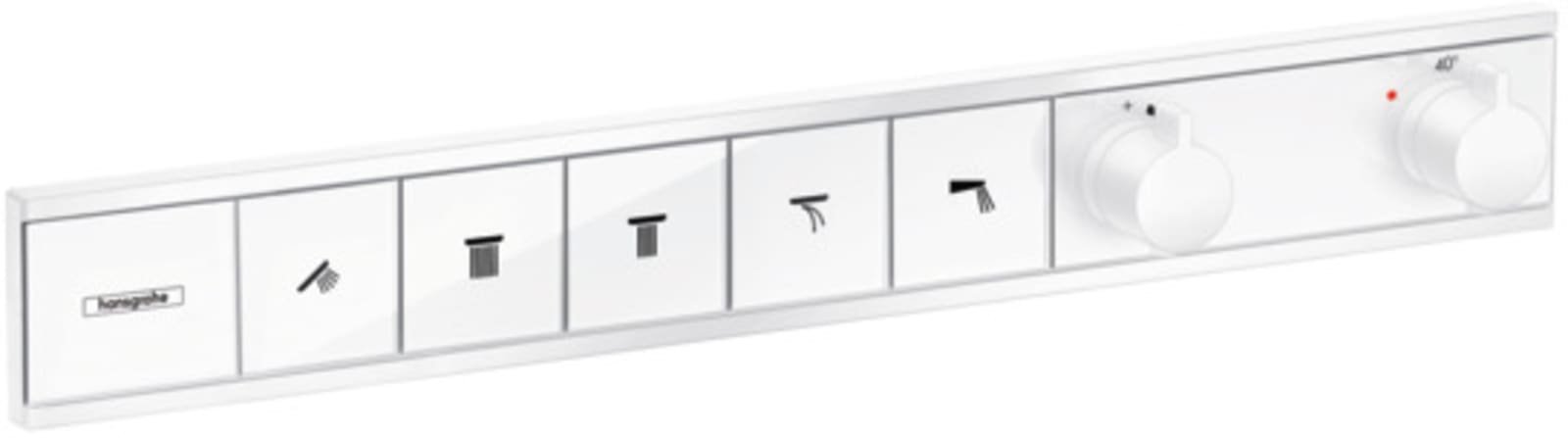 Hansgrohe, Douchethermostaat afbouwdeel, Rainselect, 5 functies, zonder wandhouder, mat wit