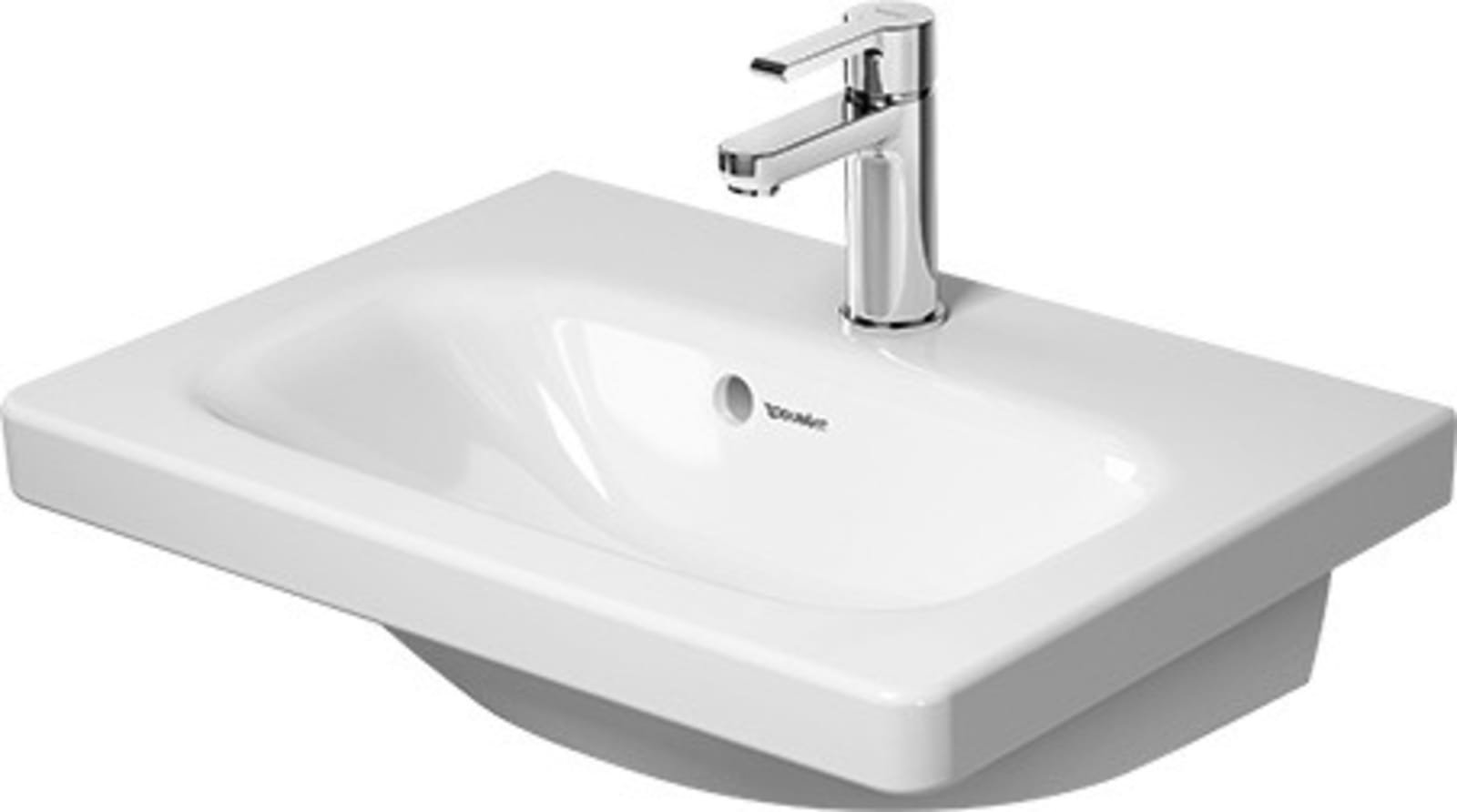 Duravit DuraStyle Wastafel compact 550 mm Wit Hoogglans, kraanvlak, aantal kraangaten per wasplaats: 1, overloop – 2337550000