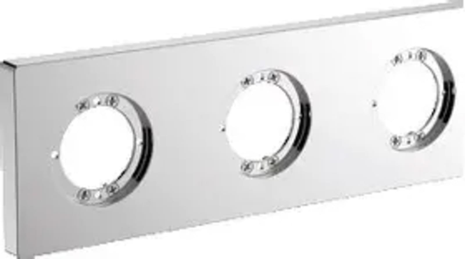 ARCHIMODULE 3-GATS VERGROOT ROZET 100X266MM CHROOM