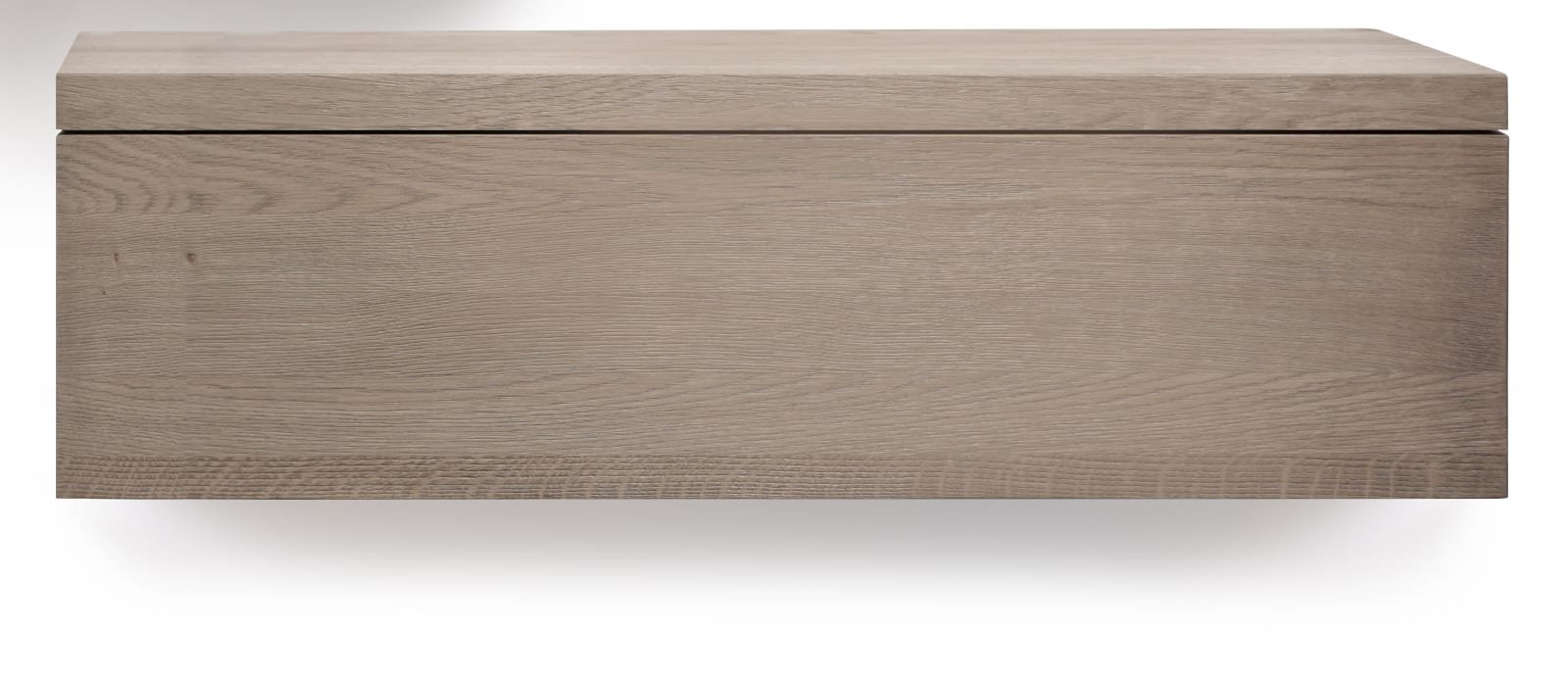 Looox Wood Block wastafelonderkast, 1 lade, soft-close, greeploos, hxbxd 400x1000x300mm, eiken/old grey