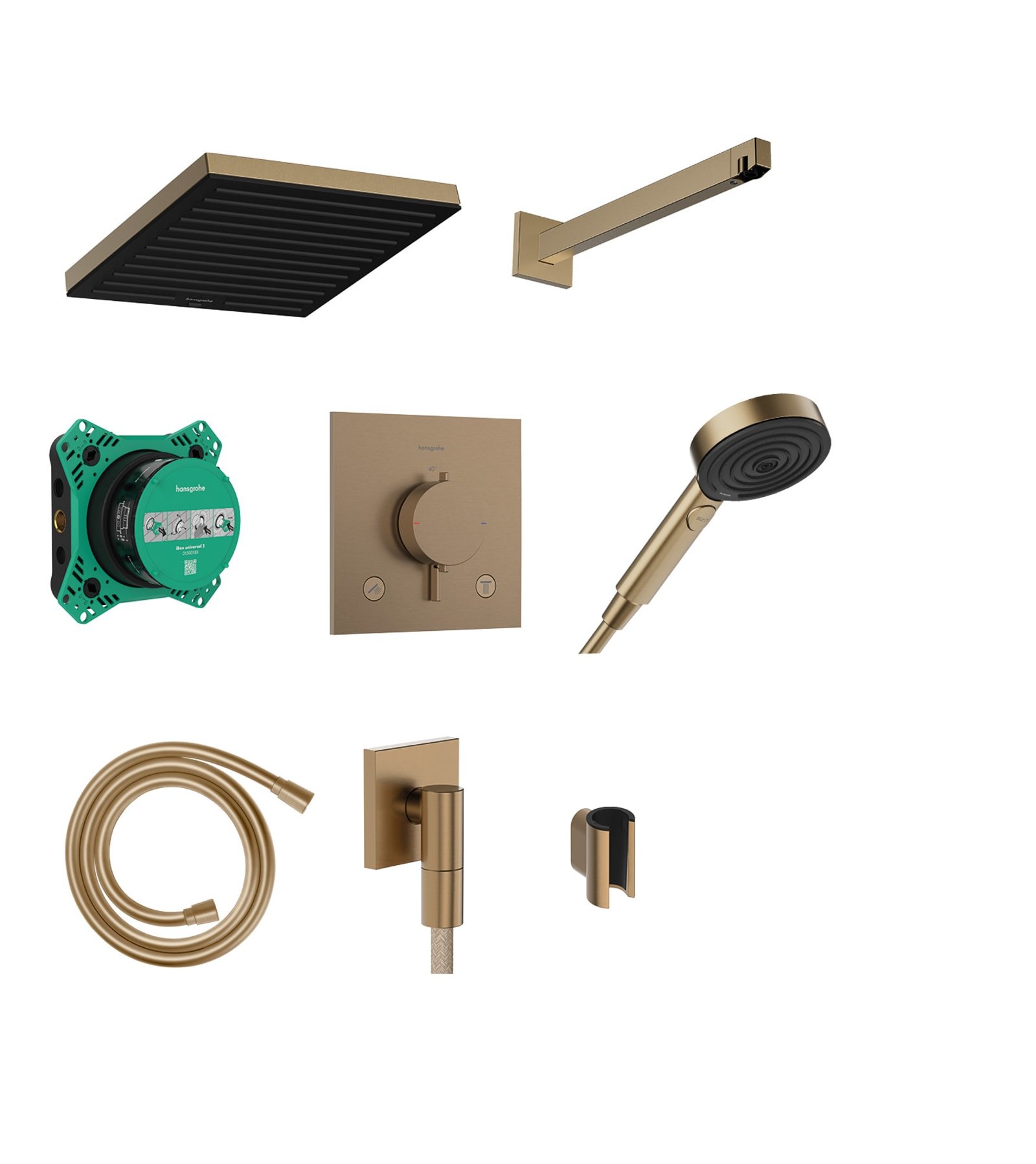 Hansgrohe Pulsify E 260 1j Ecostat Comfort E thermostatische inbouwset Brushed Bronze