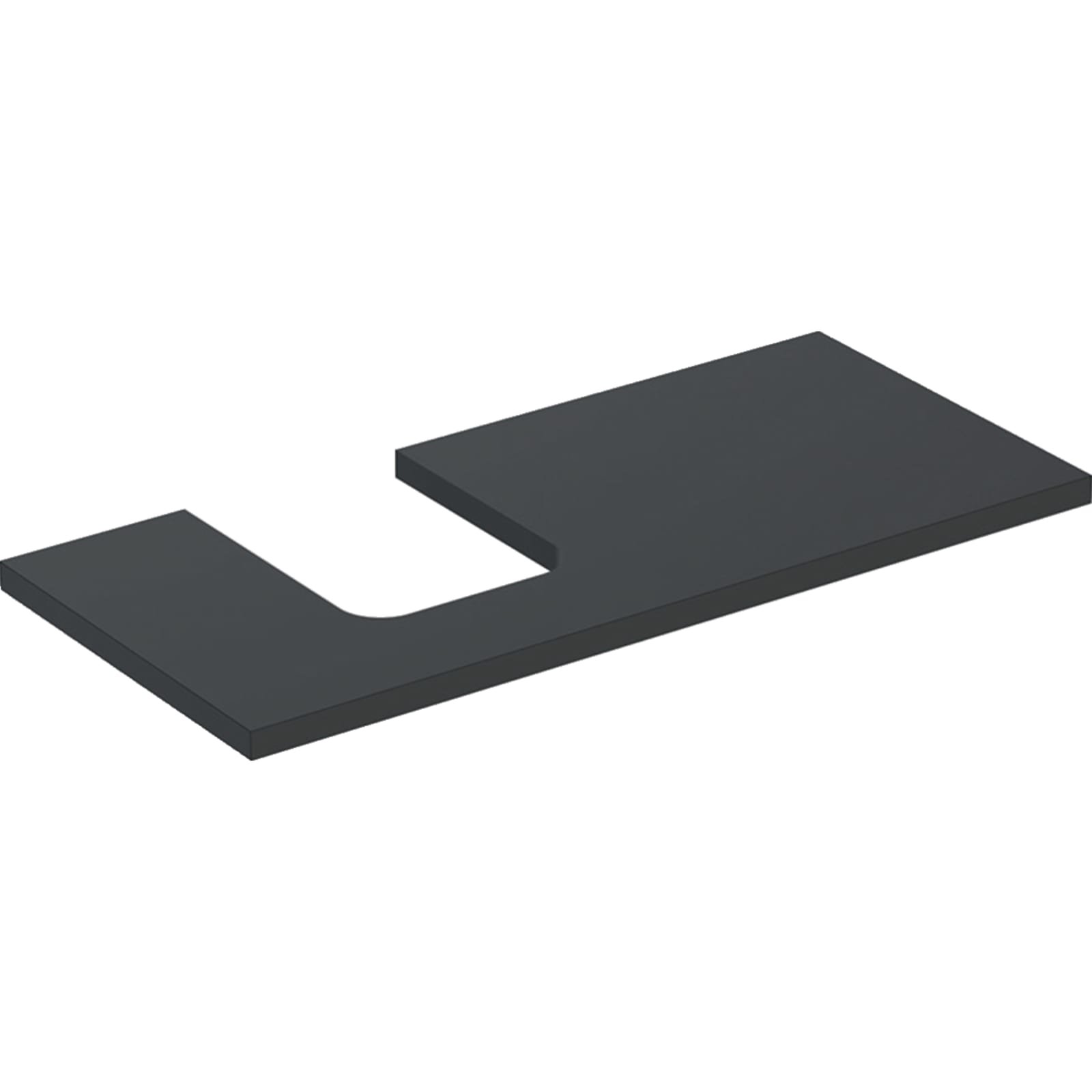 Geberit ONE wastafelblad voor opzetwastafel thin rim links 105cm lava mat
