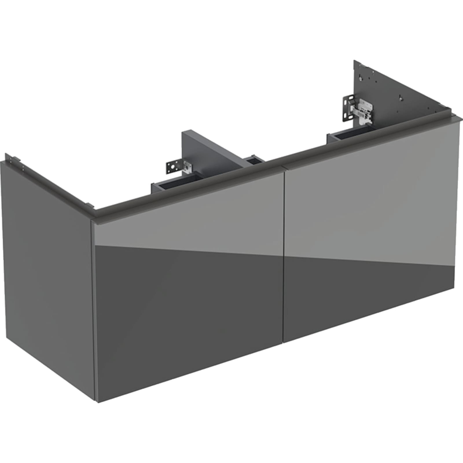 Geberit Acanto dub.wstfl ondrkst 2 lades 2 binnenlades B120 Lava Glas