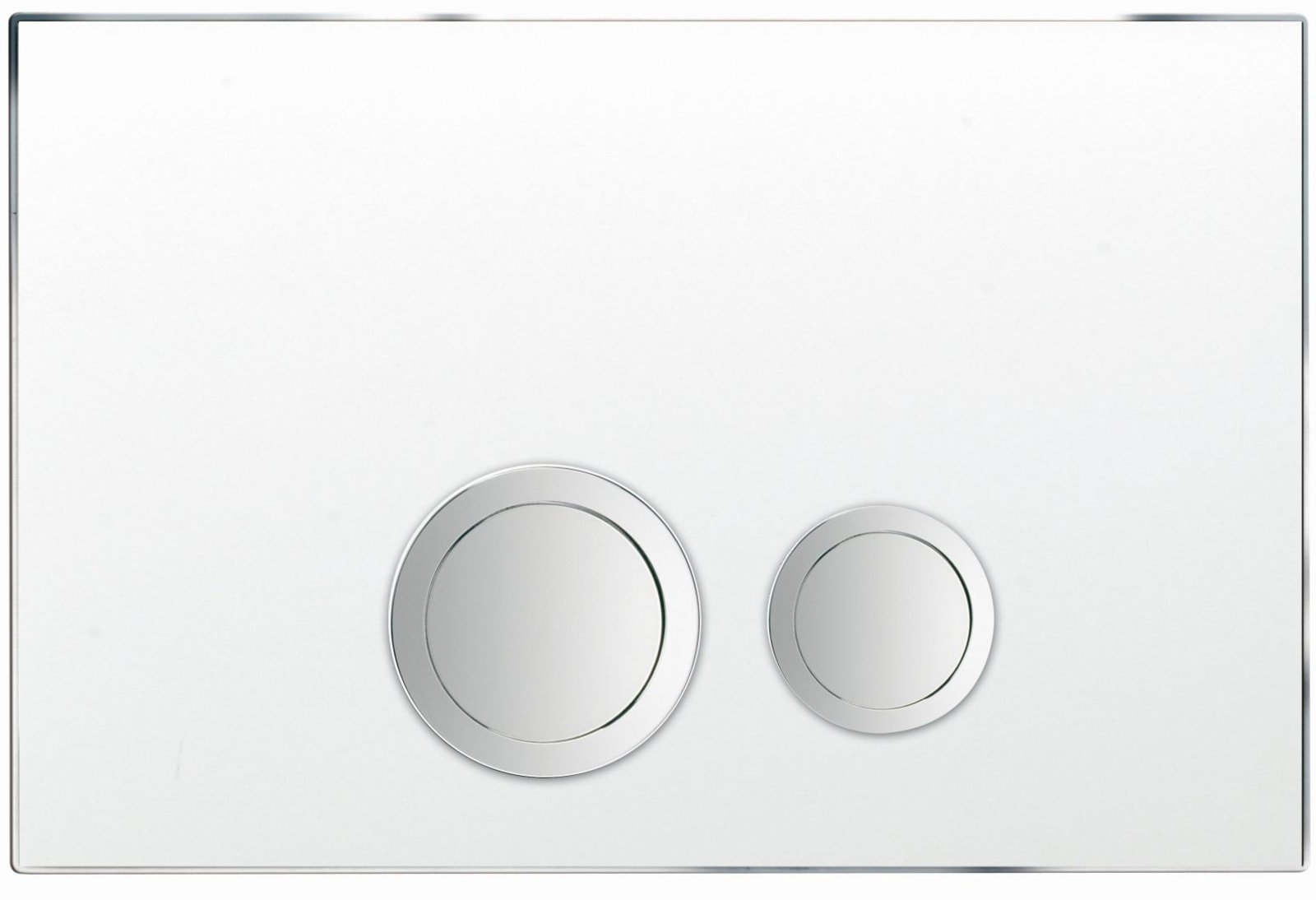 Rezi bedieningspaneel Design Glas, Mat Wit, met druktoetsen in verchroomd messing