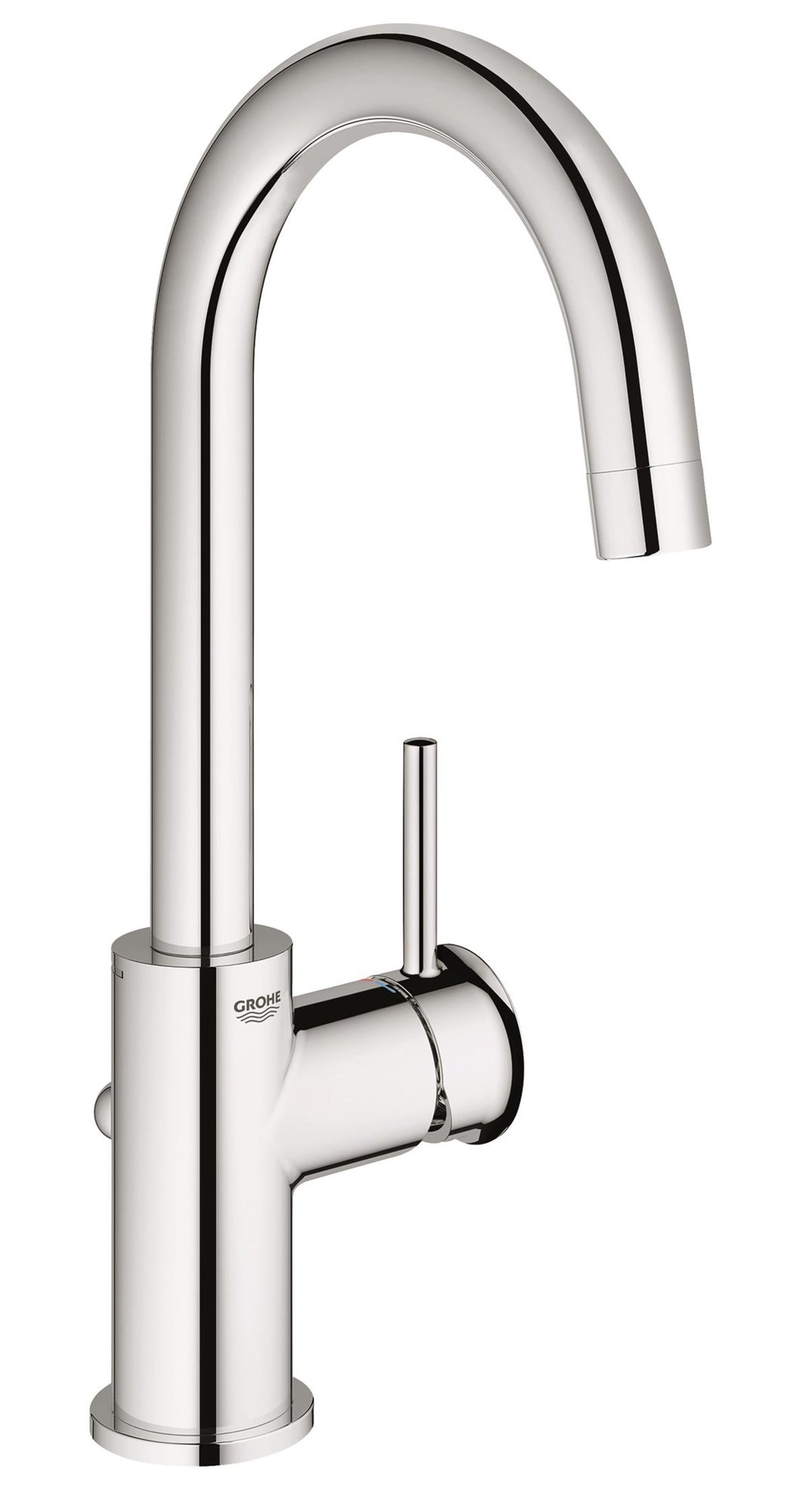 Grohe Start Classic, Wastafelmengkraan, L-size, trekwaste, eengreeps, 1-gats, 311mm hoogte, 140mm uitloop, draaibaar, chroom