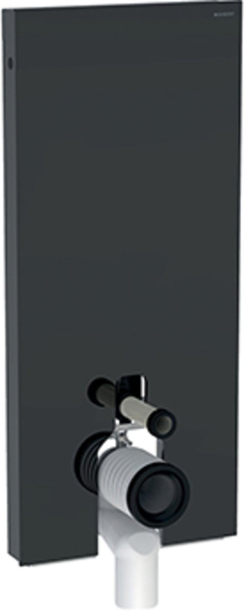 Geberit Monolith opbouwspoelreservoir, laag, drukknop, spoelwater instelbaar, drukknop, hxbxd 1140x480x106mm, glas lava, alu. zwart
