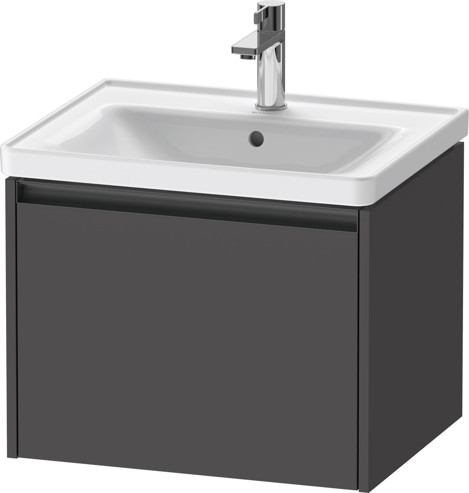 Duravit Ketho.2 Wastafelonderbouw hangend, Grafiet Mat, rechthoekig, aantal grote lades: 1 – K25081049490000