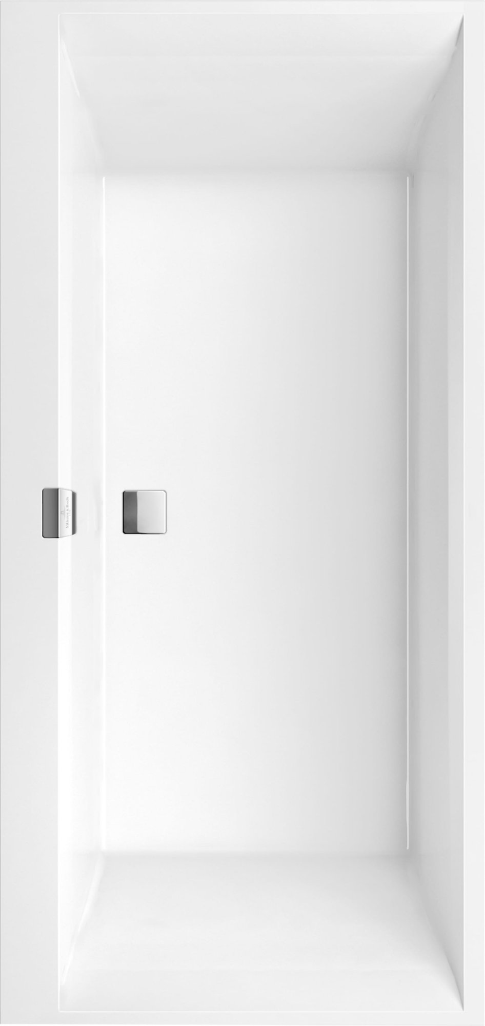 Villeroy & Boch, Squaro Edge 12 Quaryl duo bad 1900x900mm met badpoten en afvoer-/overloopkombinatie, wit