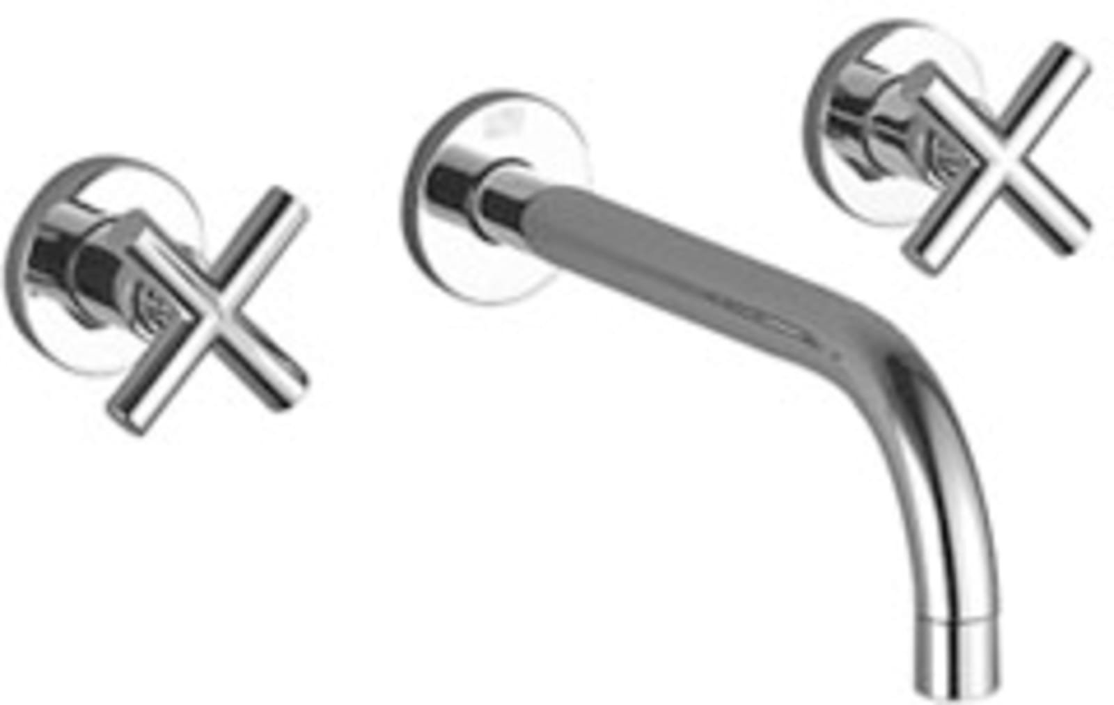Dornbracht Tara Punt afbouwdeel tweegreeps tbv wastafel (in muur), met uitloop 240mm, chroom